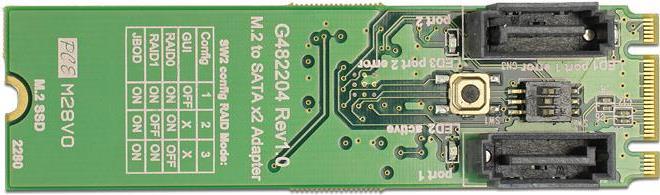 Konverter M.2 B+M St > 2x SATA 7P