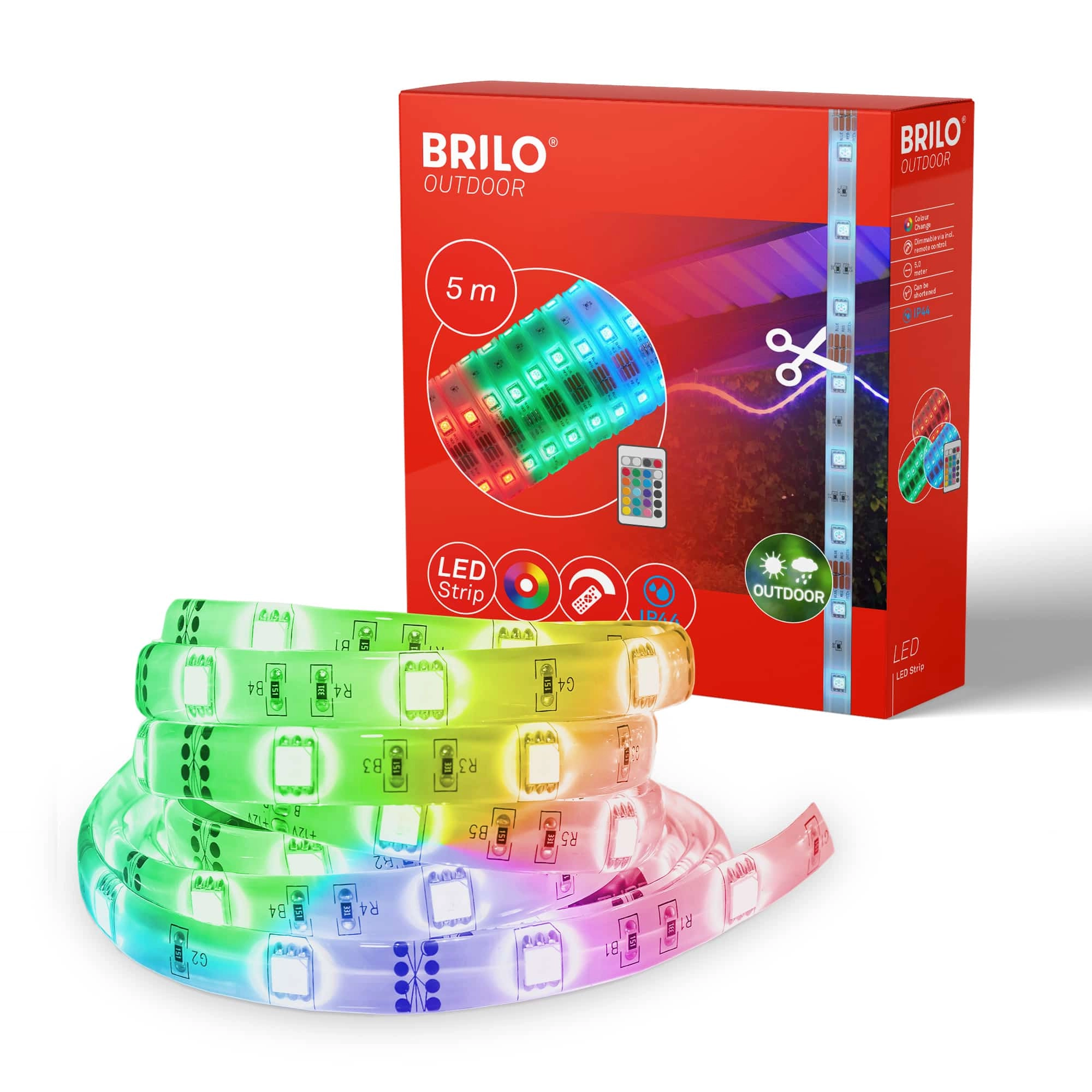 RGB LED Streifen, 5 Meter, 24 W, Weiß