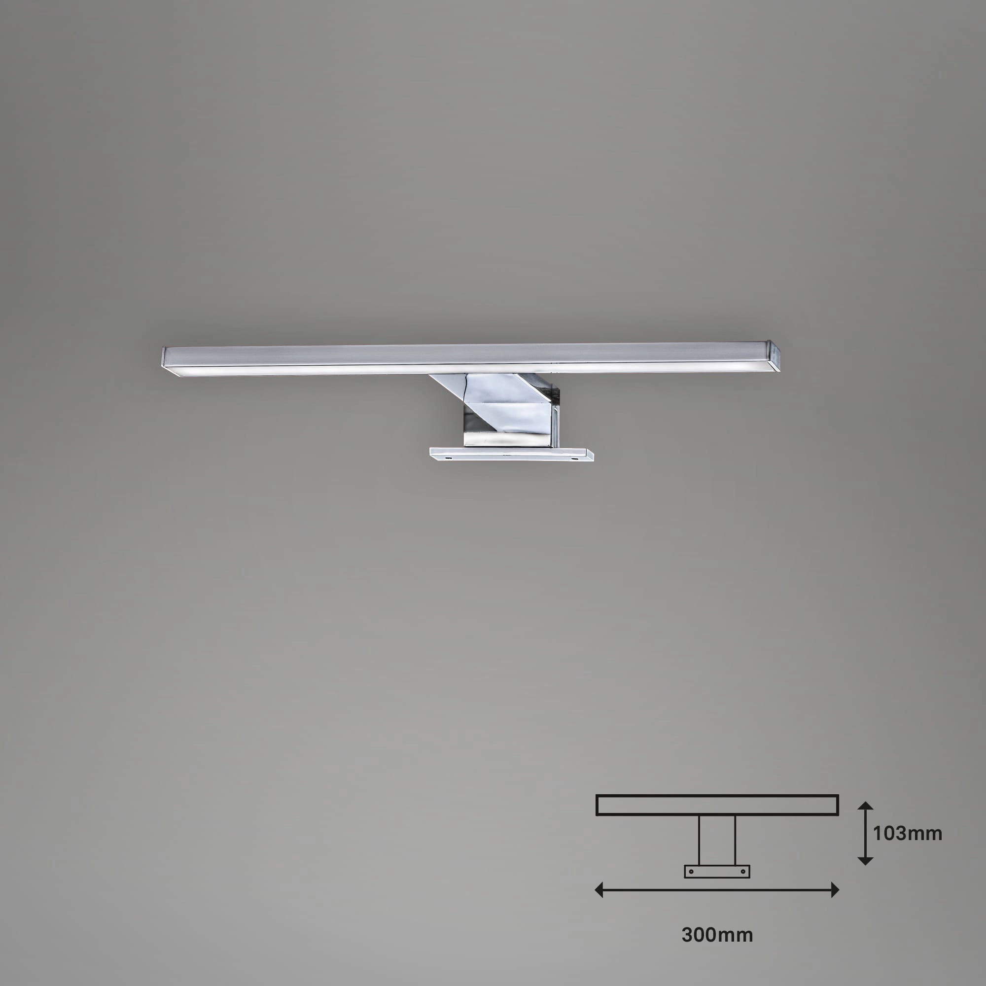 LED Spiegelleuchte, 30 cm, 5 W, Chrom