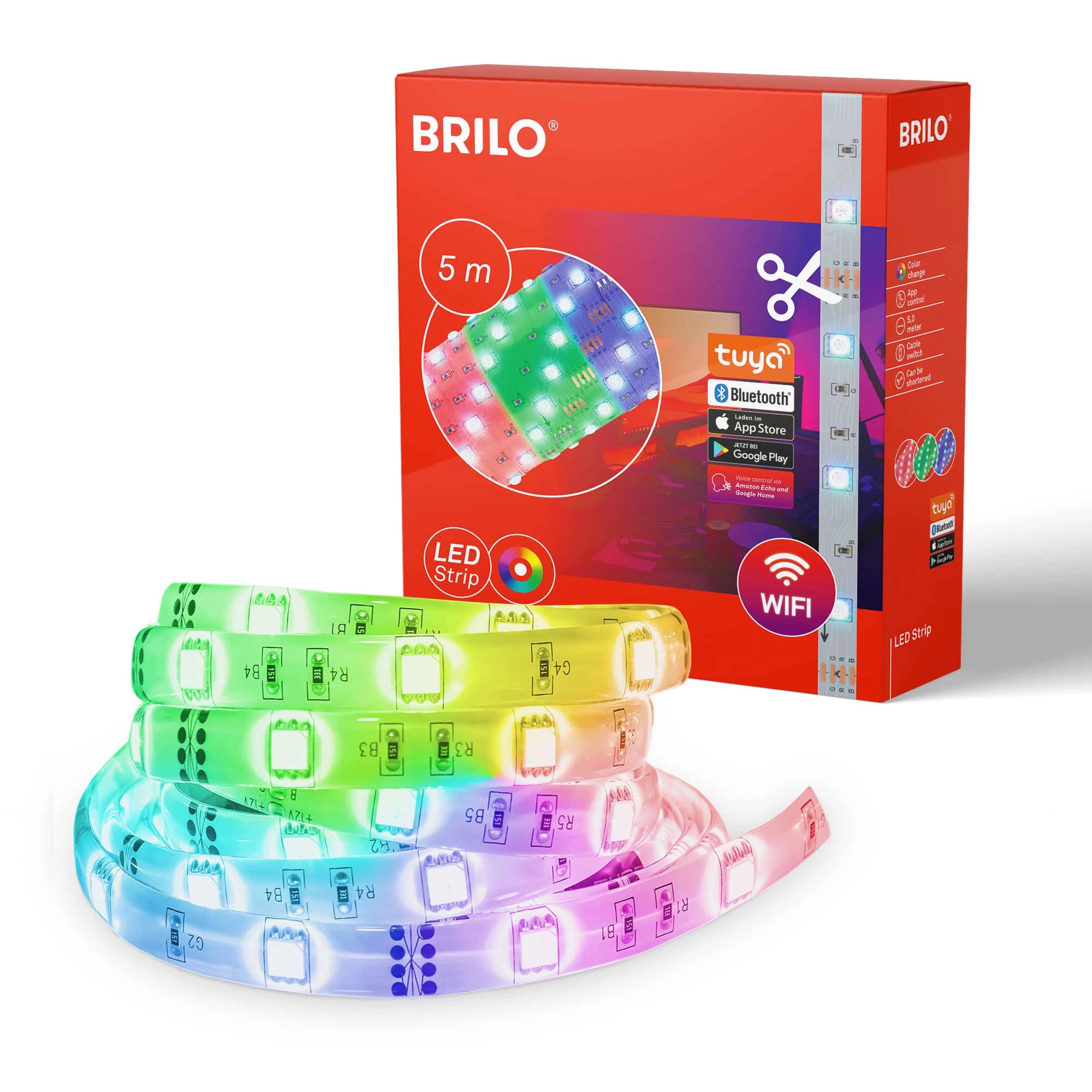 WIFI RGB LED Streifen, 5 Meter, 0,1 W, Weiß