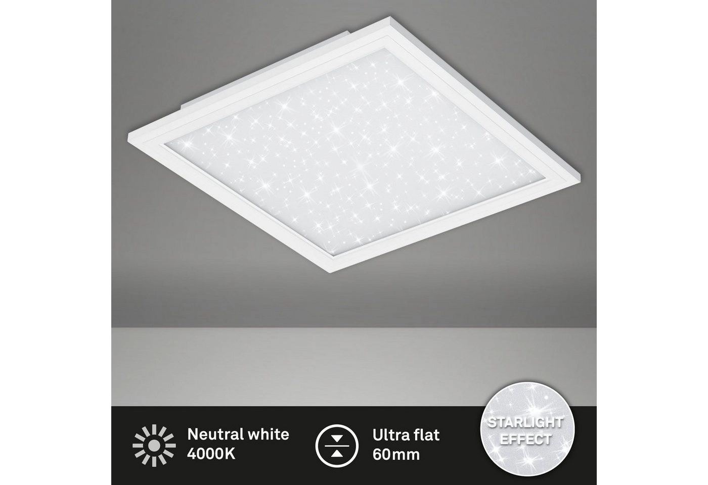 STERNENHIMMEL LED Panel, 59,5 cm, 4100 LUMEN, 38 WATT, Weiß