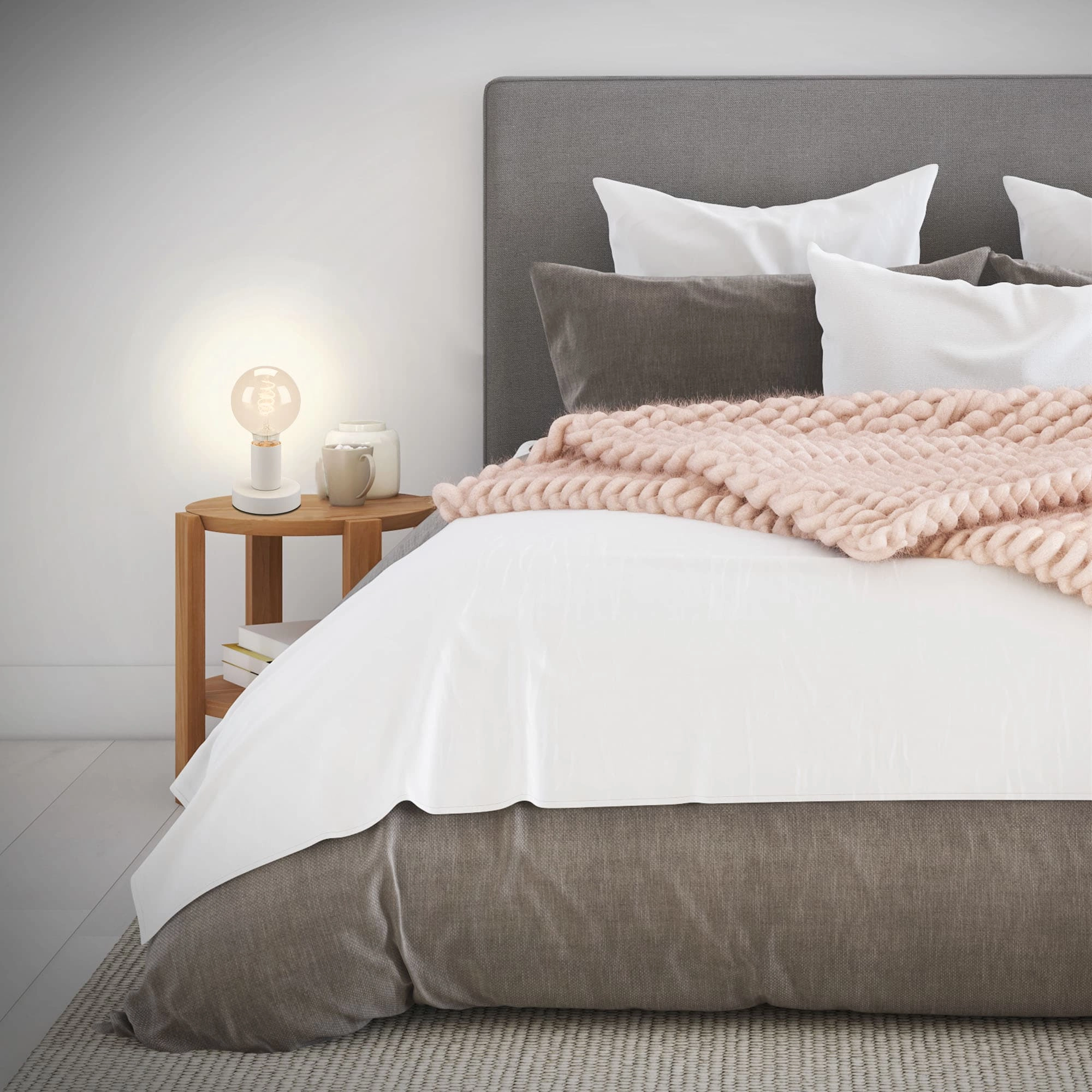 Tischleuchte, Ø 10 cm, max. 10 W, Weiß