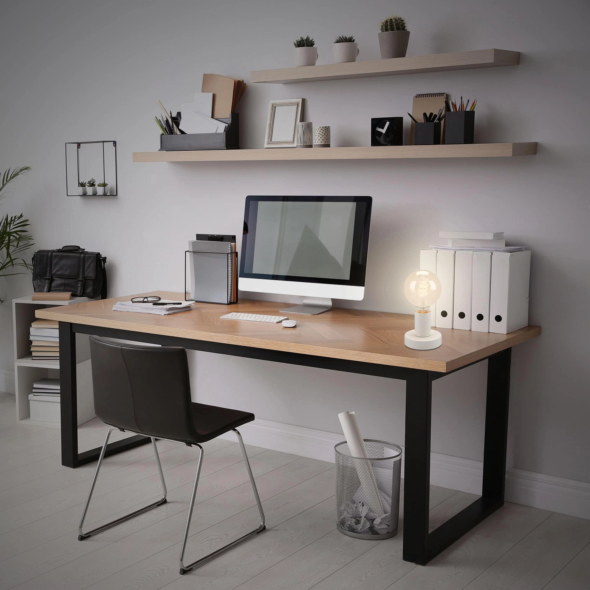 Tischleuchte, Ø 10 cm, max. 10 W, Weiß