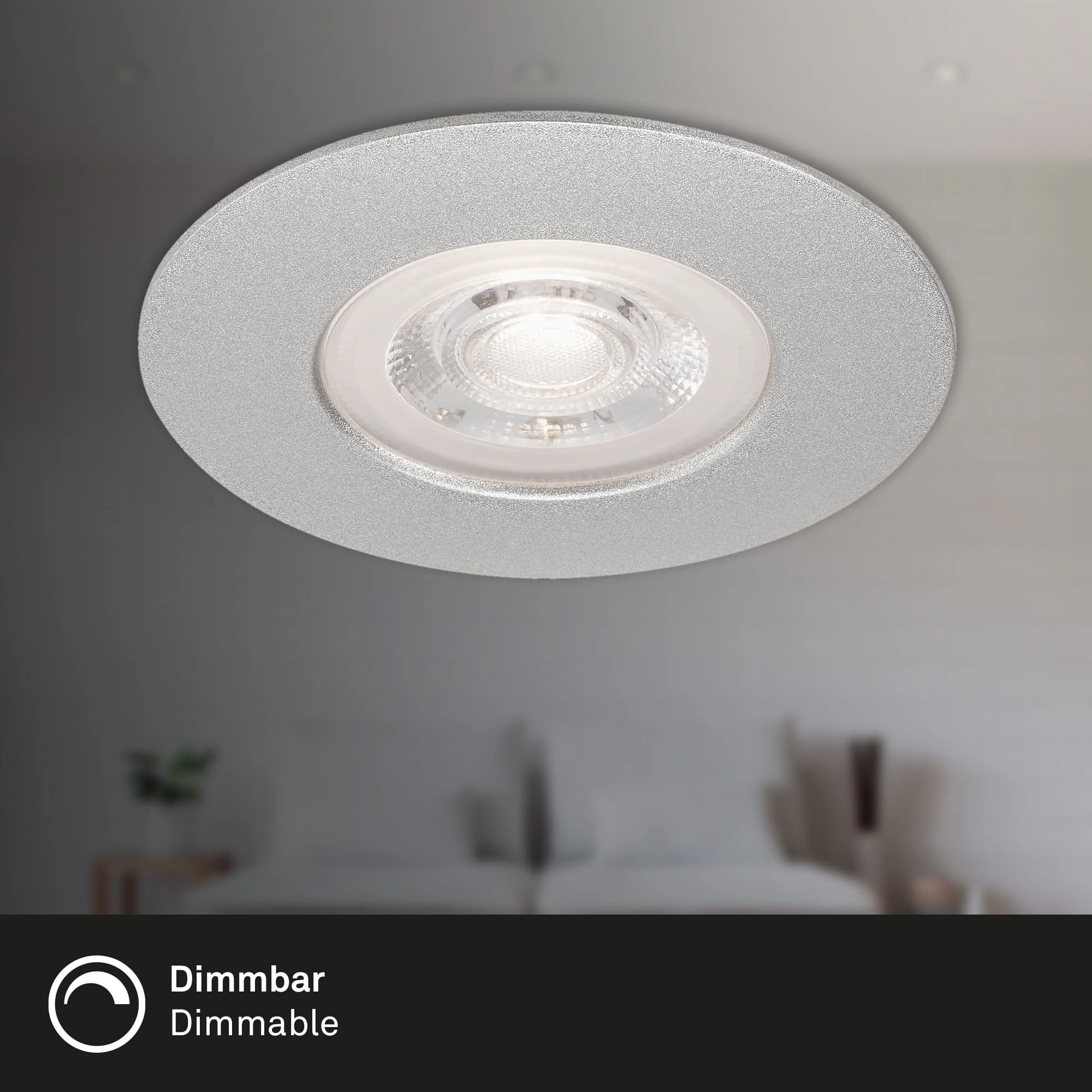 LED Einbauleuchte, Ø 9 cm, 5 W, Chrom-Matt