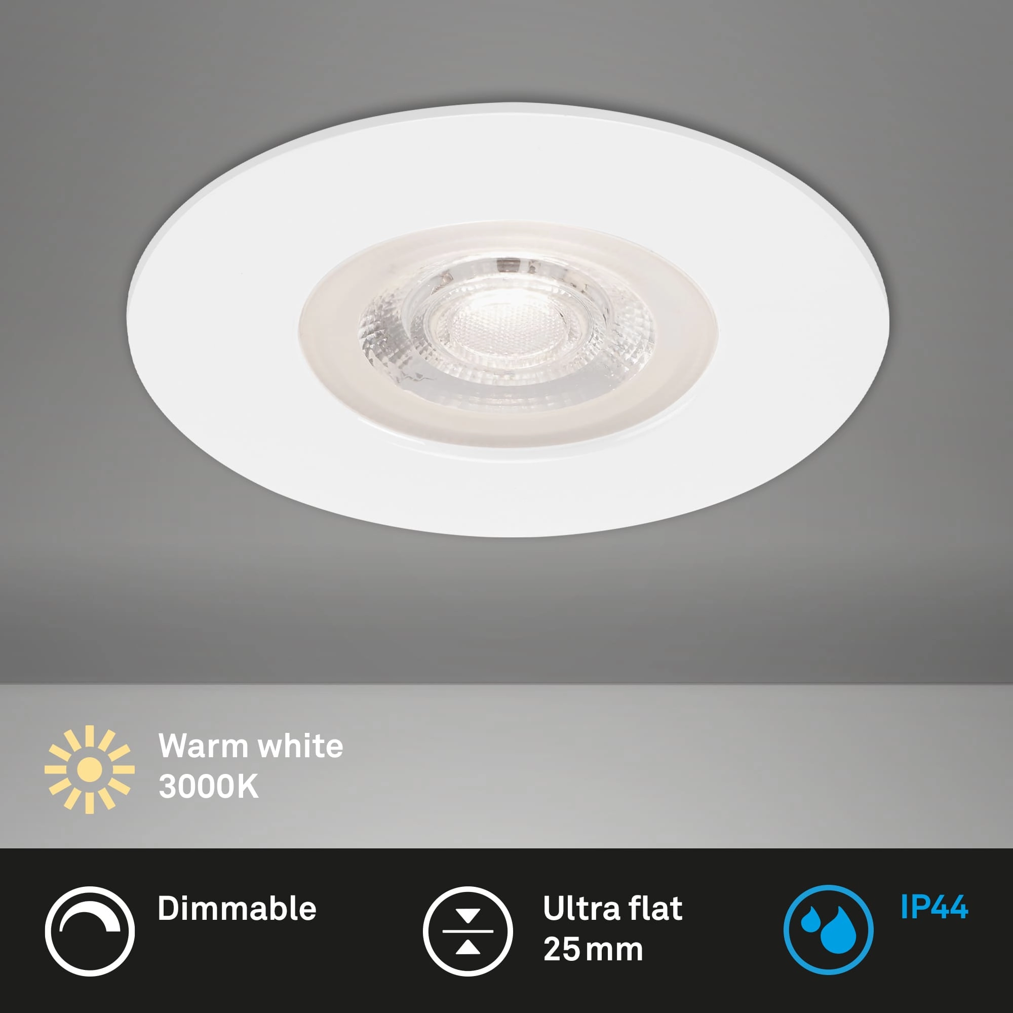 LED Einbauleuchte, Ø 9 cm, 5 W, Weiß