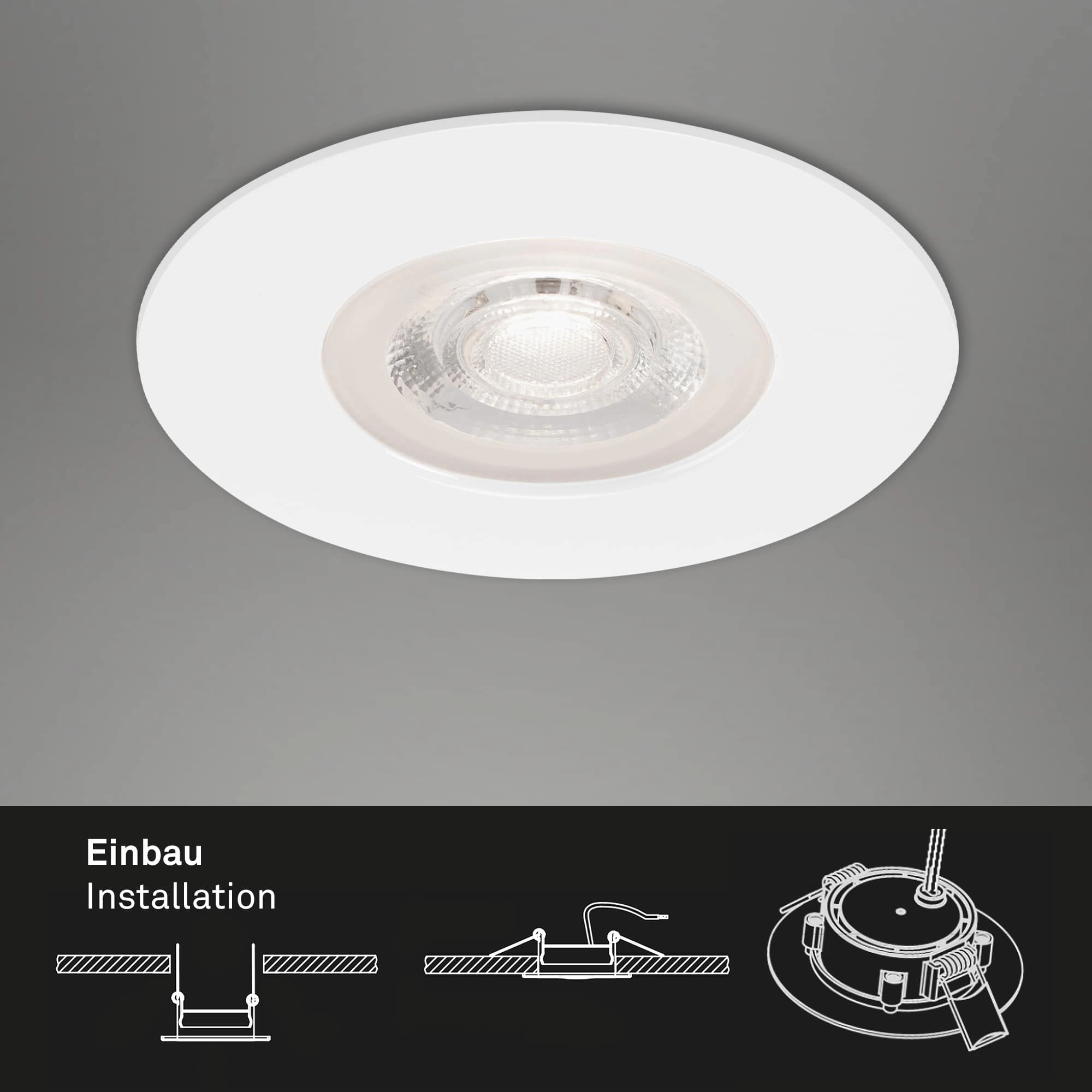 LED Einbauleuchte, Ø 9 cm, 5 W, Weiß