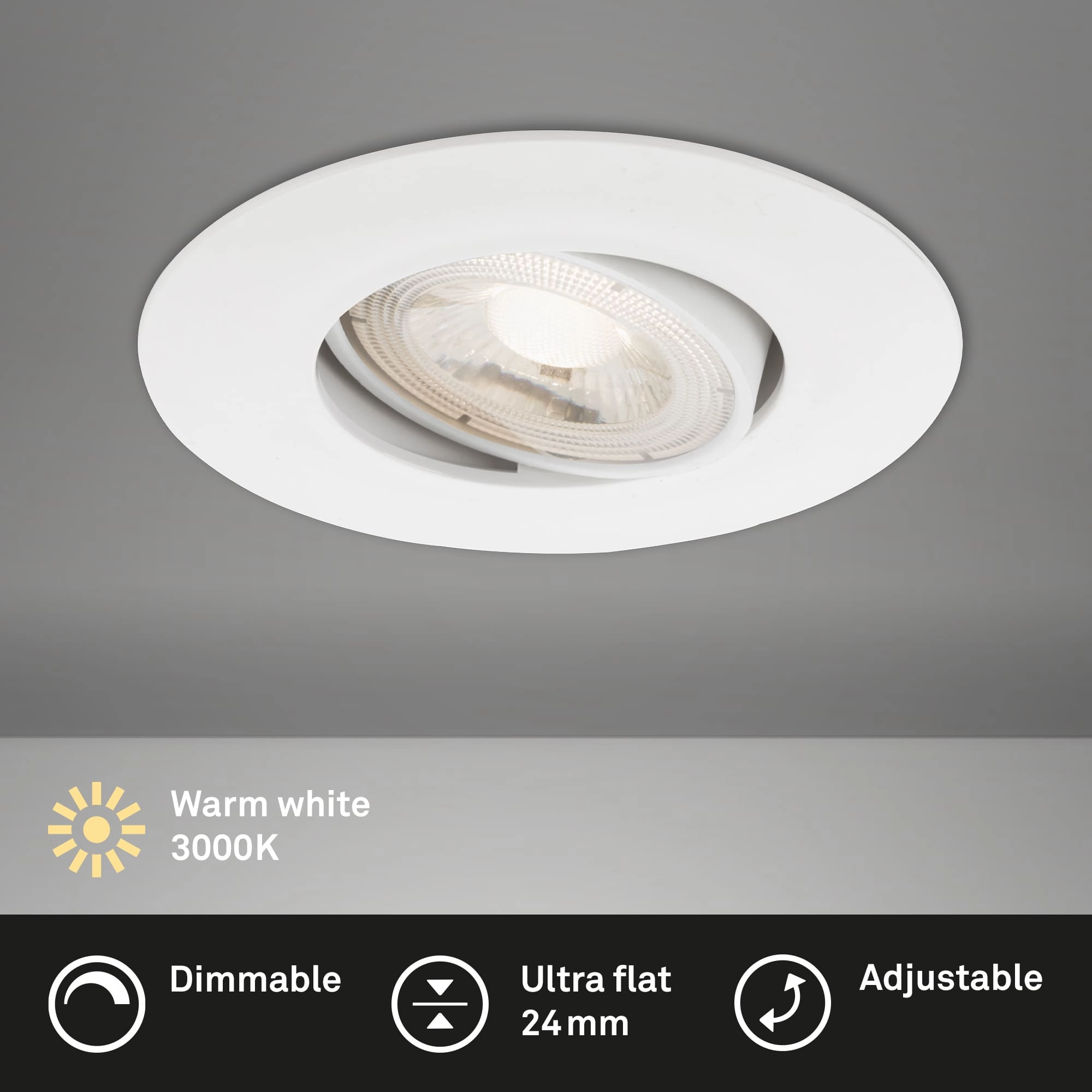 LED Einbauleuchte, Ø 9 cm, 5 W, Weiß