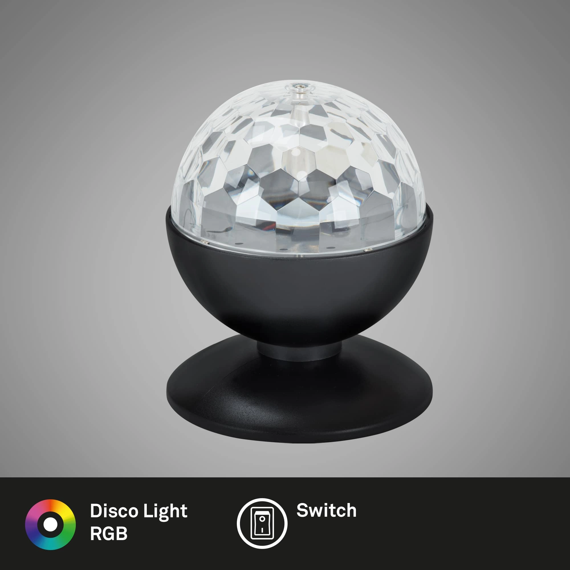 RGB LED Tischleuchte, Ø 12,5 cm, 3 W, Schwarz