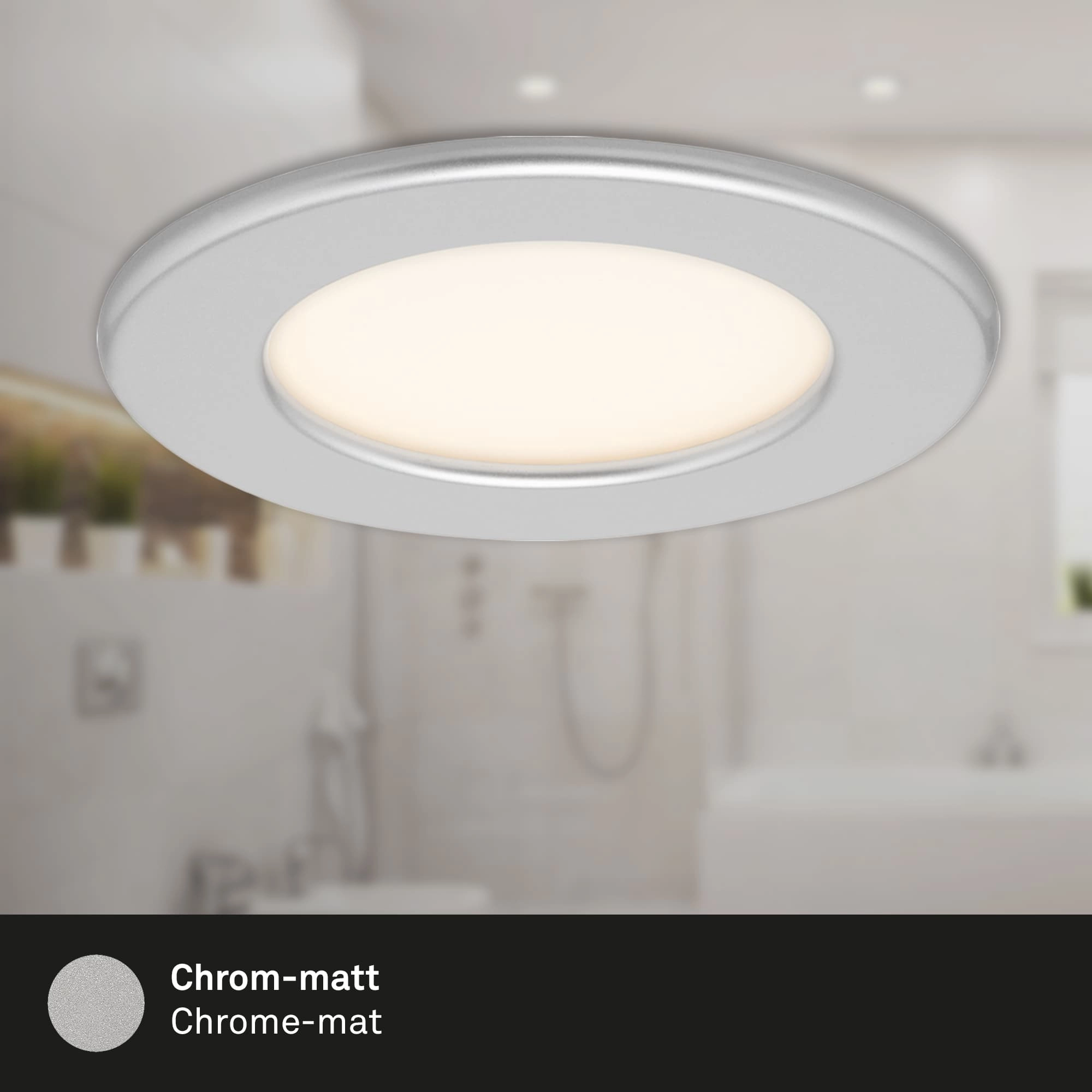 LED Einbauleuchte, Ø 11,5 cm, 6 W, Chrom-Matt
