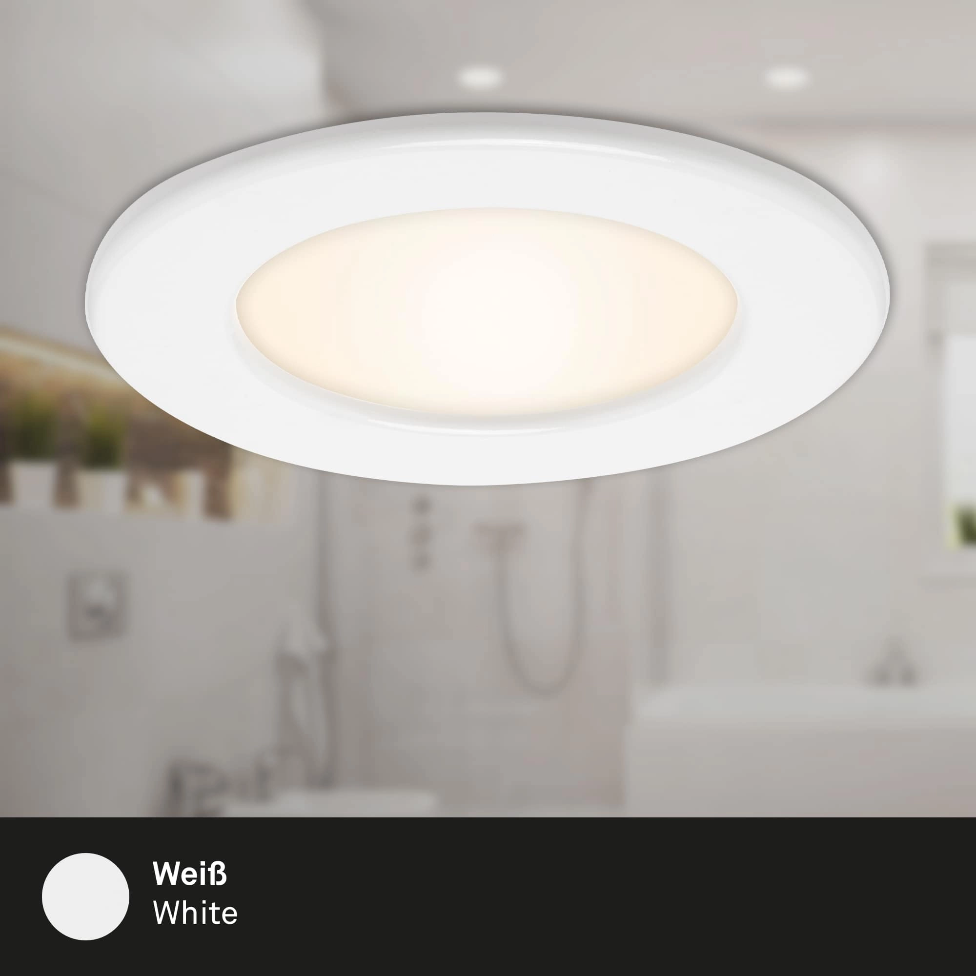 LED Einbauleuchte, Ø 11,5 cm, 6 W, Weiß
