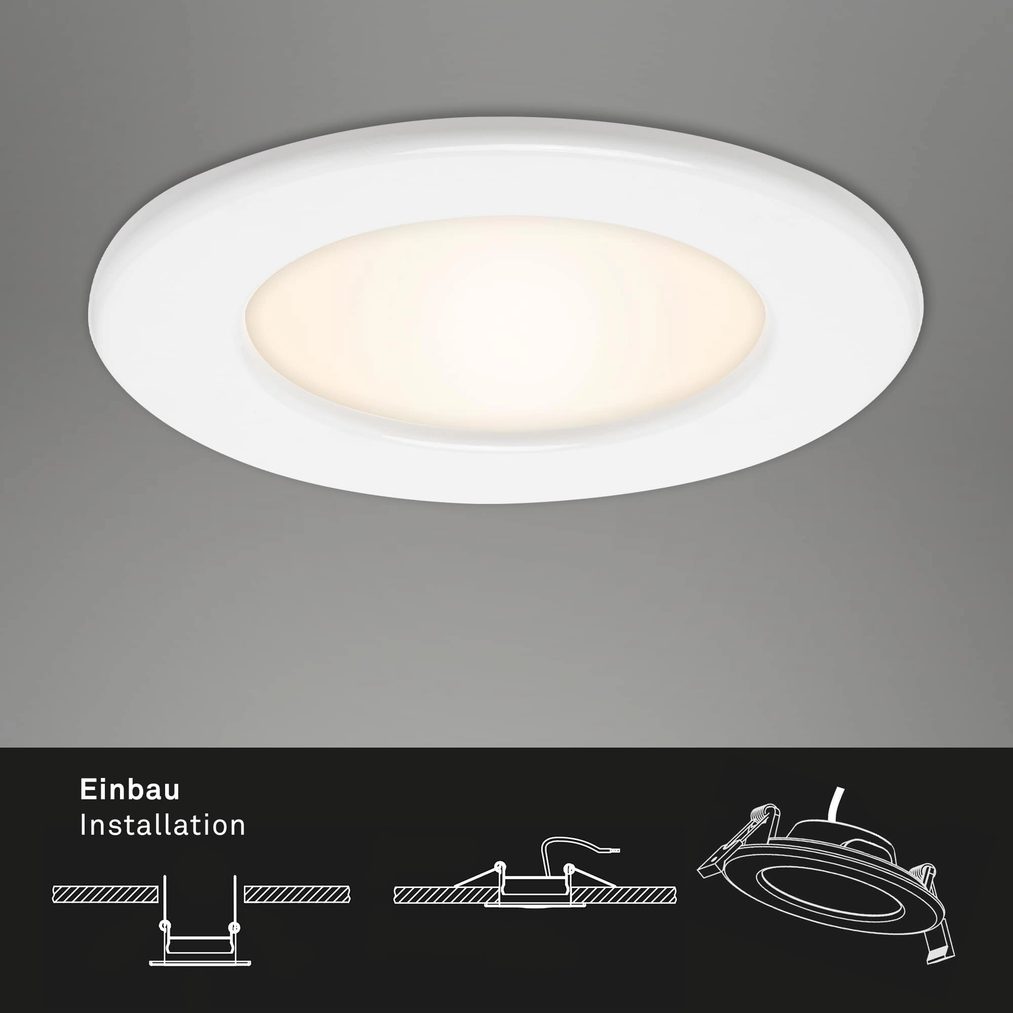 LED Einbauleuchte, Ø 11,5 cm, 6 W, Weiß