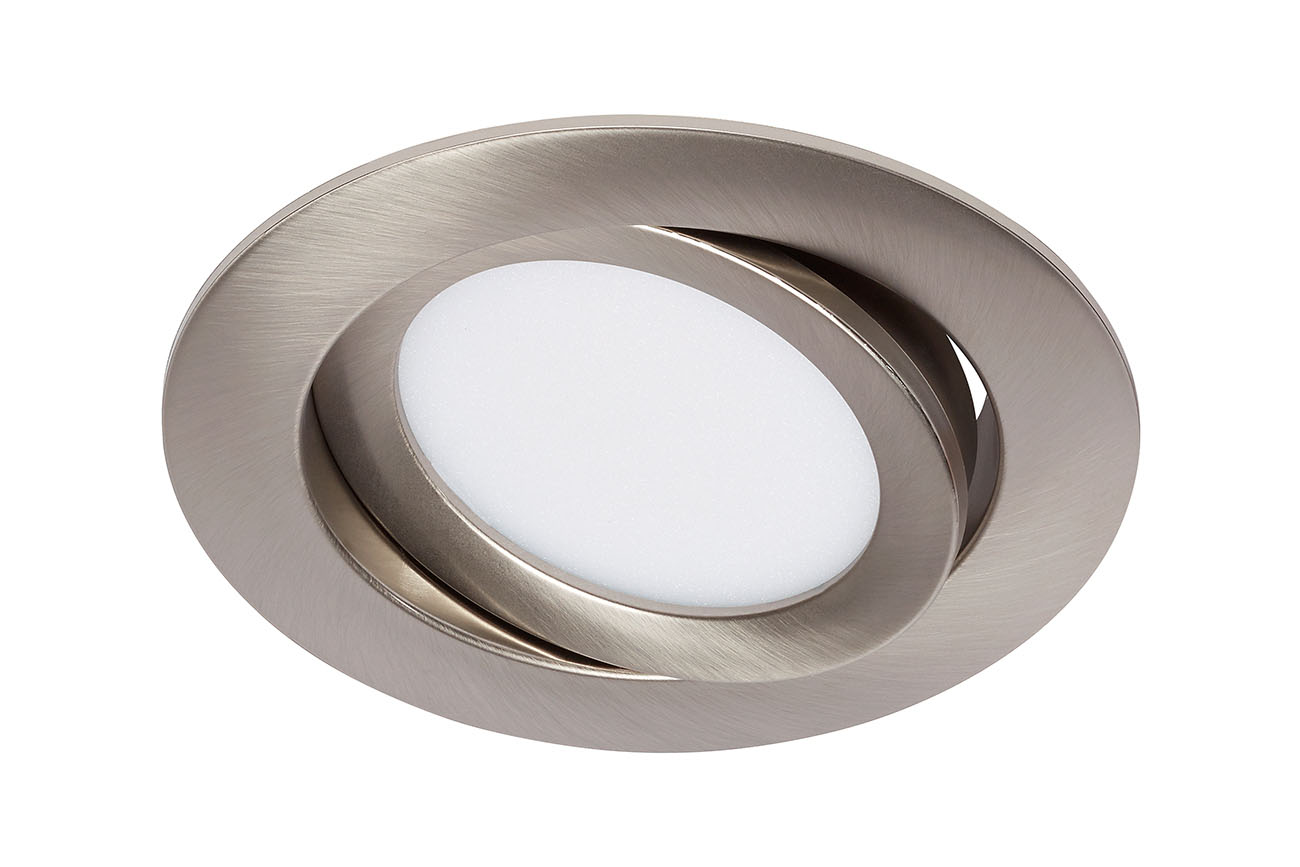 LED Einbauleuchte, Ø 10,6 cm, 7 W, Matt-Nickel