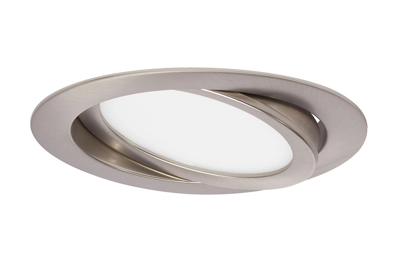 3er Set LED Einbauleuchte, Ø 14 cm, 9 W, Matt-Nickel