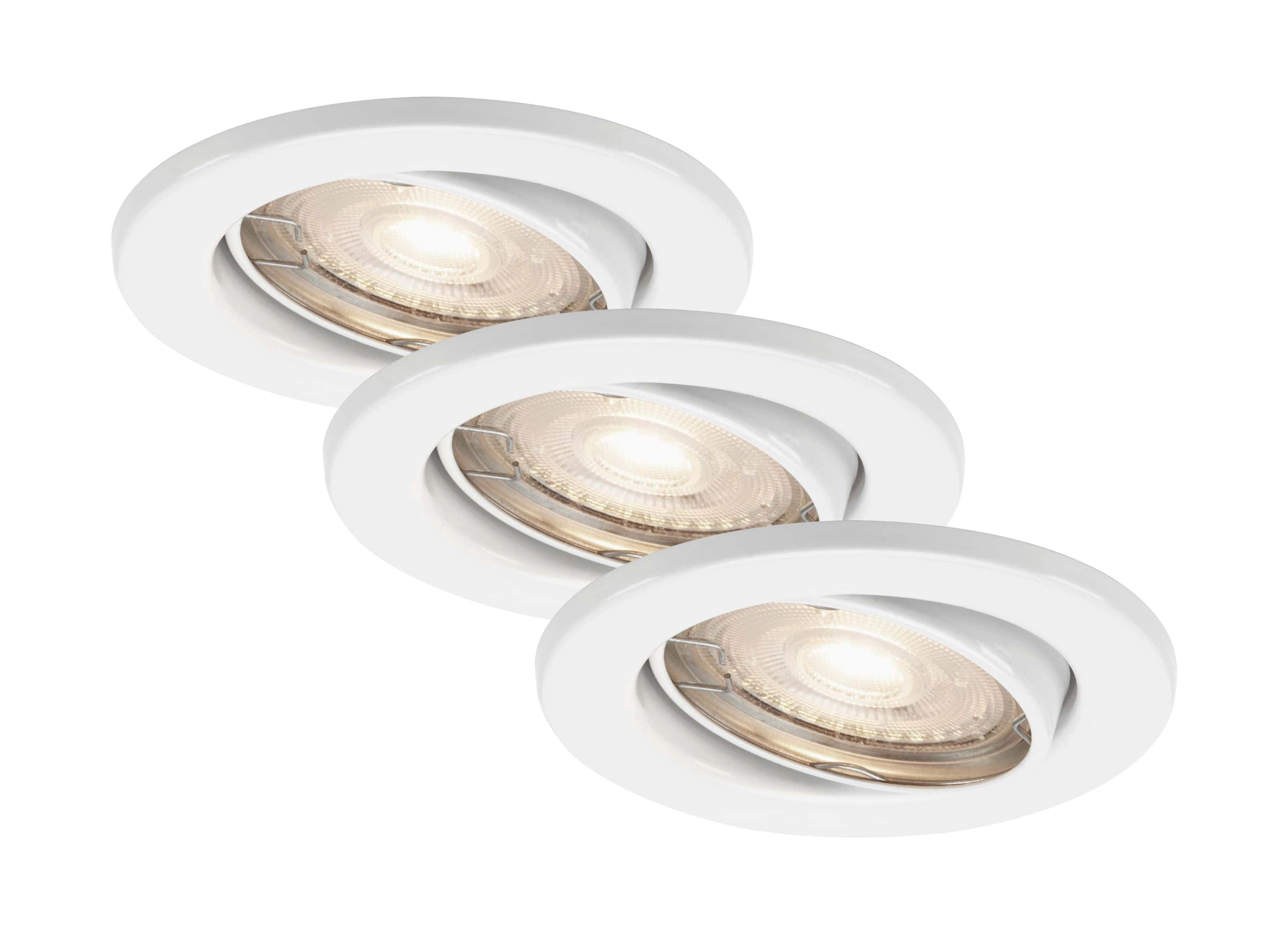 3er Set LED Einbauleuchte, Ø 8,6 cm, 5 W, Weiß
