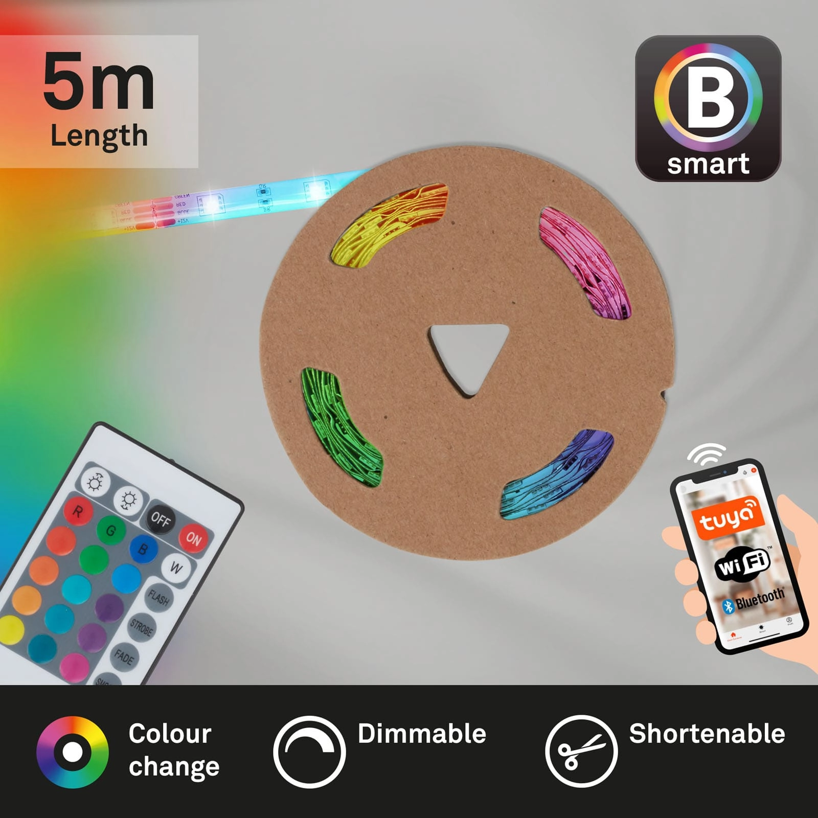 WIFI RGB LED Streifen, 5 Meter, Weiß