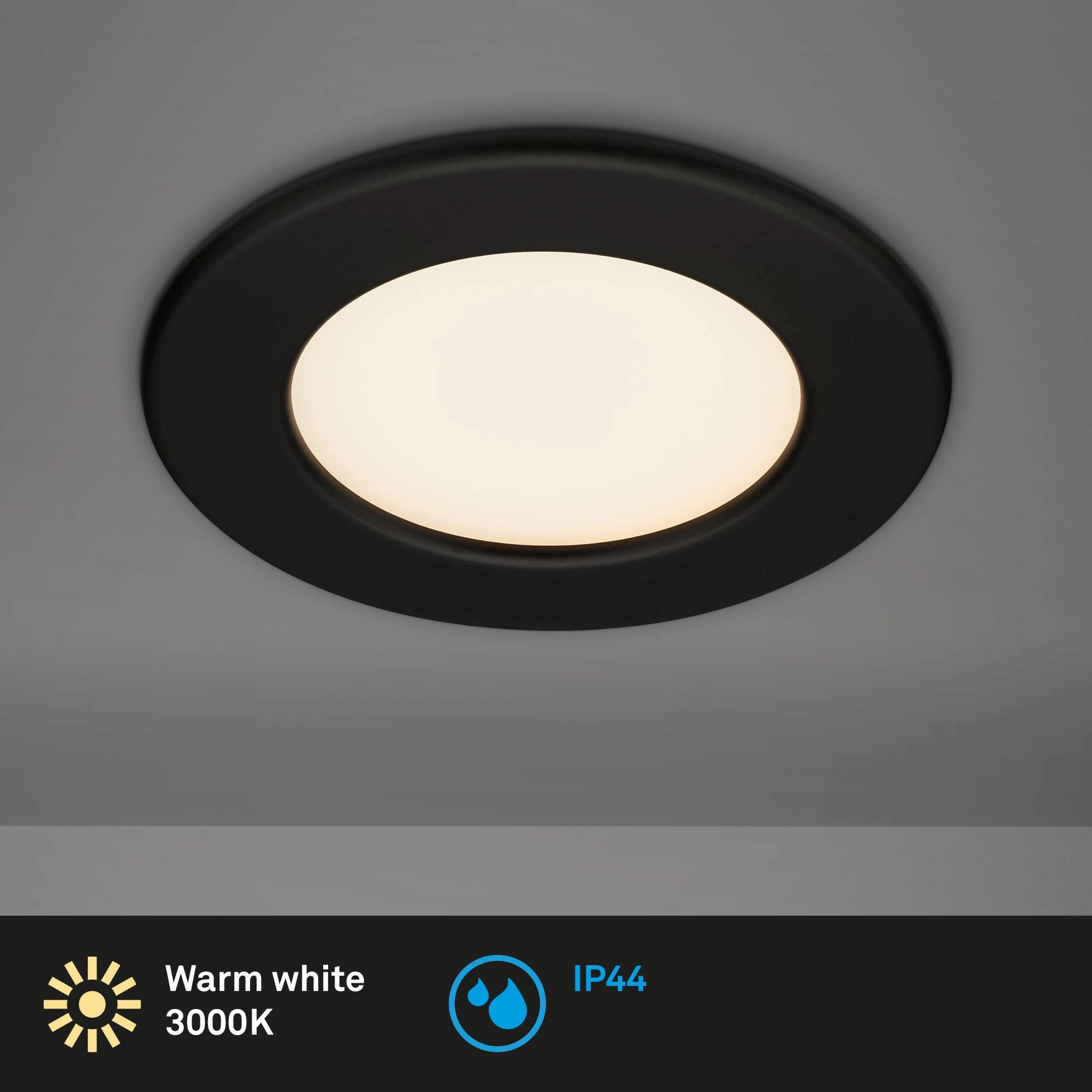 LED Einbauleuchte, Ø 11,5 cm, LED-Modul, 6W, 600 lm, schwarz