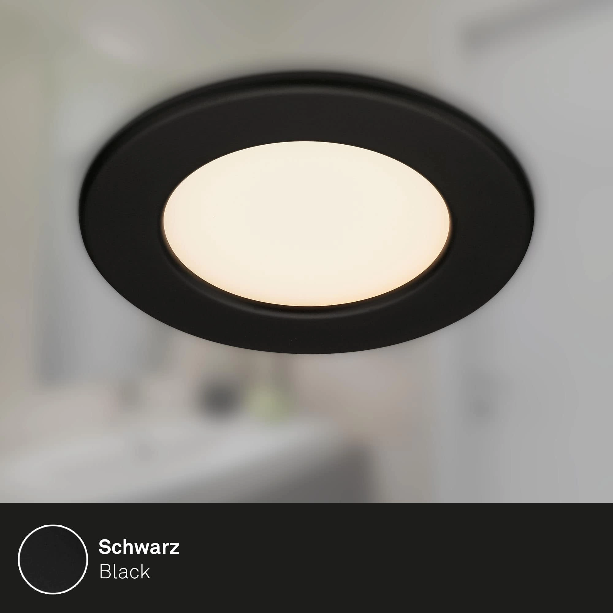 LED Einbauleuchte, Ø 11,5 cm, LED-Modul, 6W, 600 lm, schwarz
