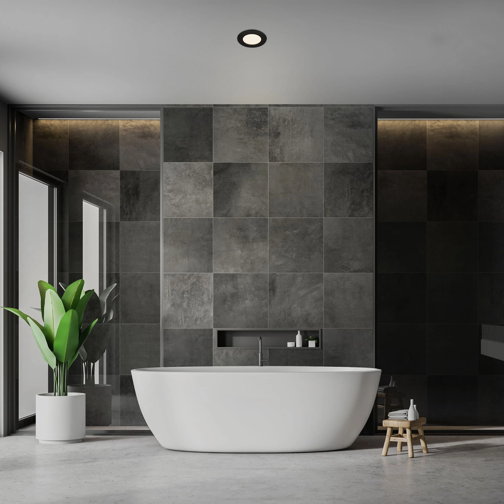 LED Einbauleuchte, Ø 11,5 cm, LED-Modul, 6W, 600 lm, schwarz