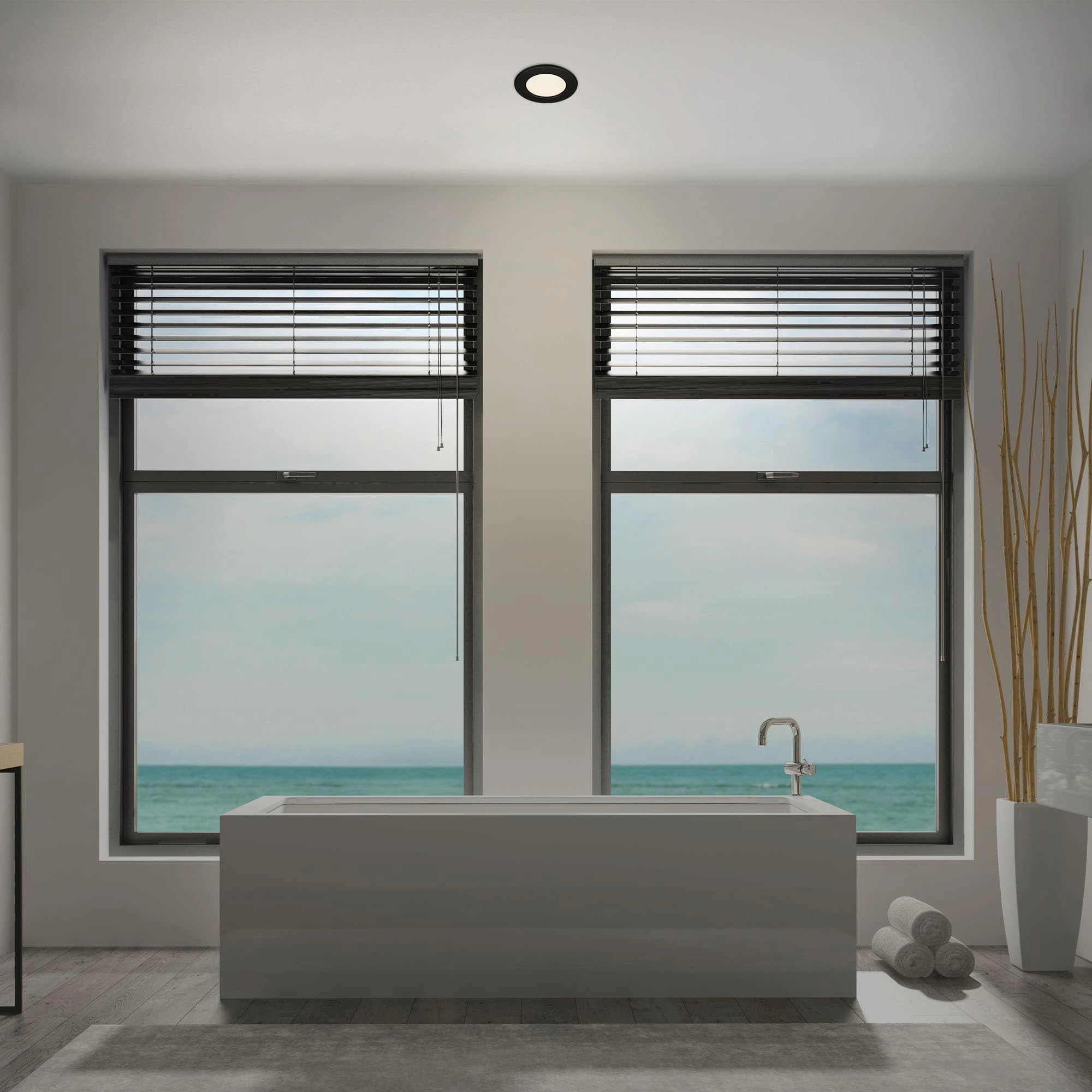 LED Einbauleuchte, Ø 11,5 cm, LED-Modul, 6W, 600 lm, schwarz