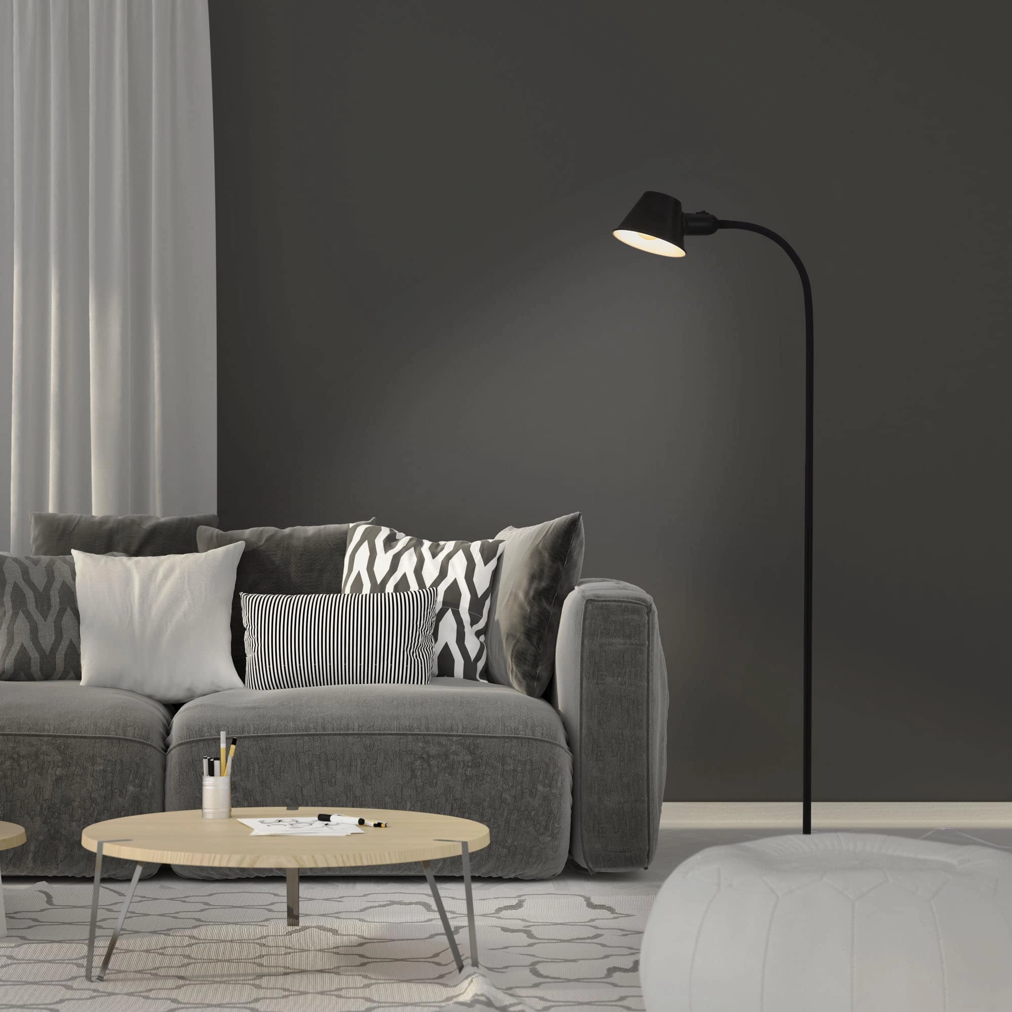 Stehleuchte, 152 cm, exkl. 1x E27, max. 10 W, schwarz