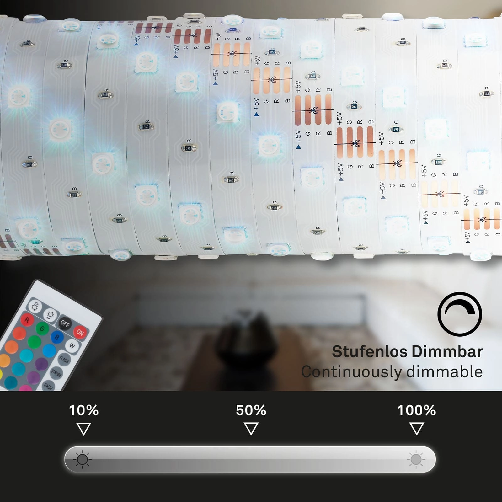 RGB LED Streifen, 5 Meter, 6 W