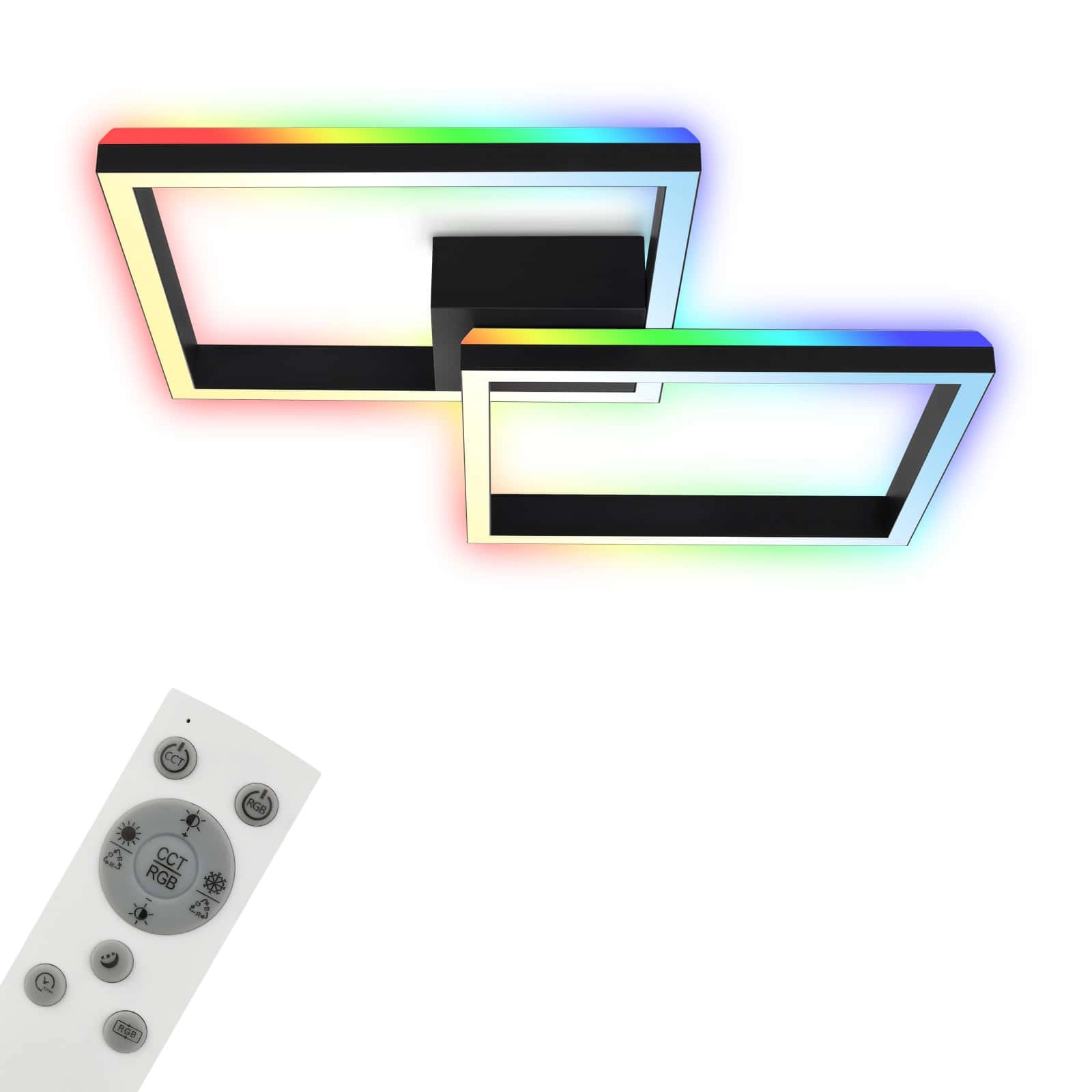 RGB CCT LED Deckenleuchte, 64 cm, LED-Platine, 40 W, 3600 lm, schwarz