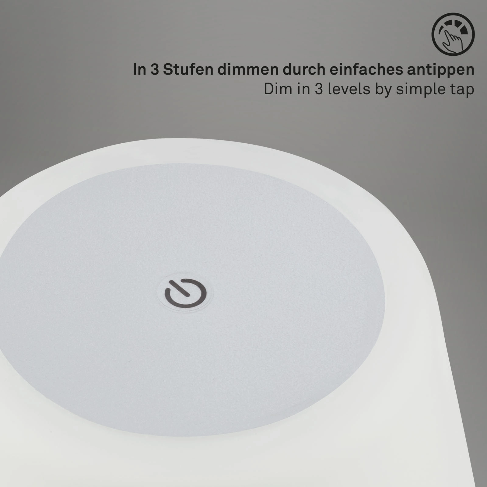 LED Akku Tischleuchte Ø12,5 cm, LED-Modul,  3W, 350 lm, chrom-matt