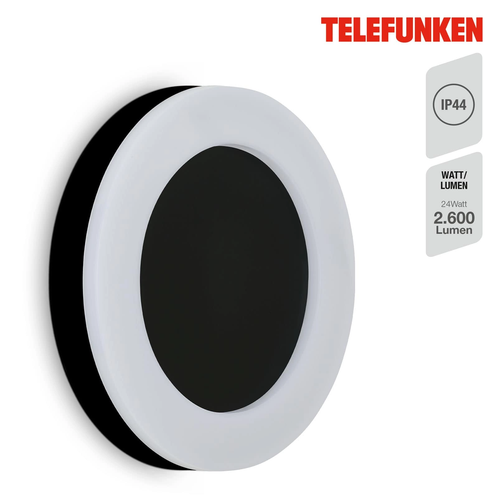 LED Außenleuchte, schwarz, 1xLED-Platine/24W