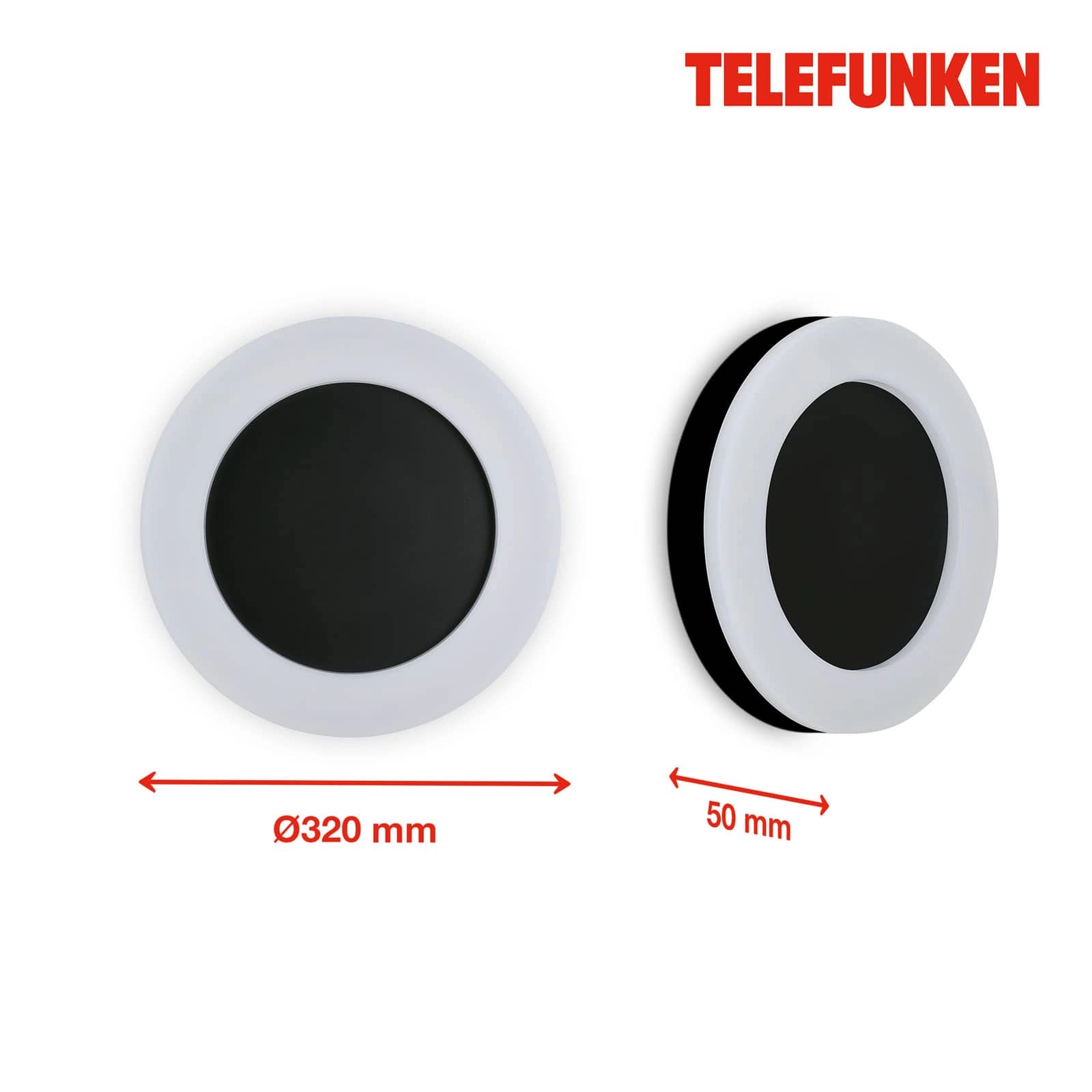 LED Außenleuchte, schwarz, 1xLED-Platine/24W