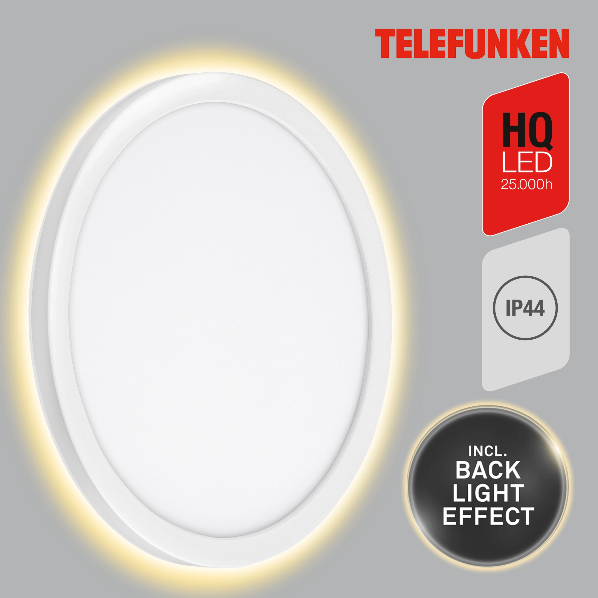 TELEFUNKEN LED Außenwandleuchte, Ø 28 cm, 15 W, Weiß