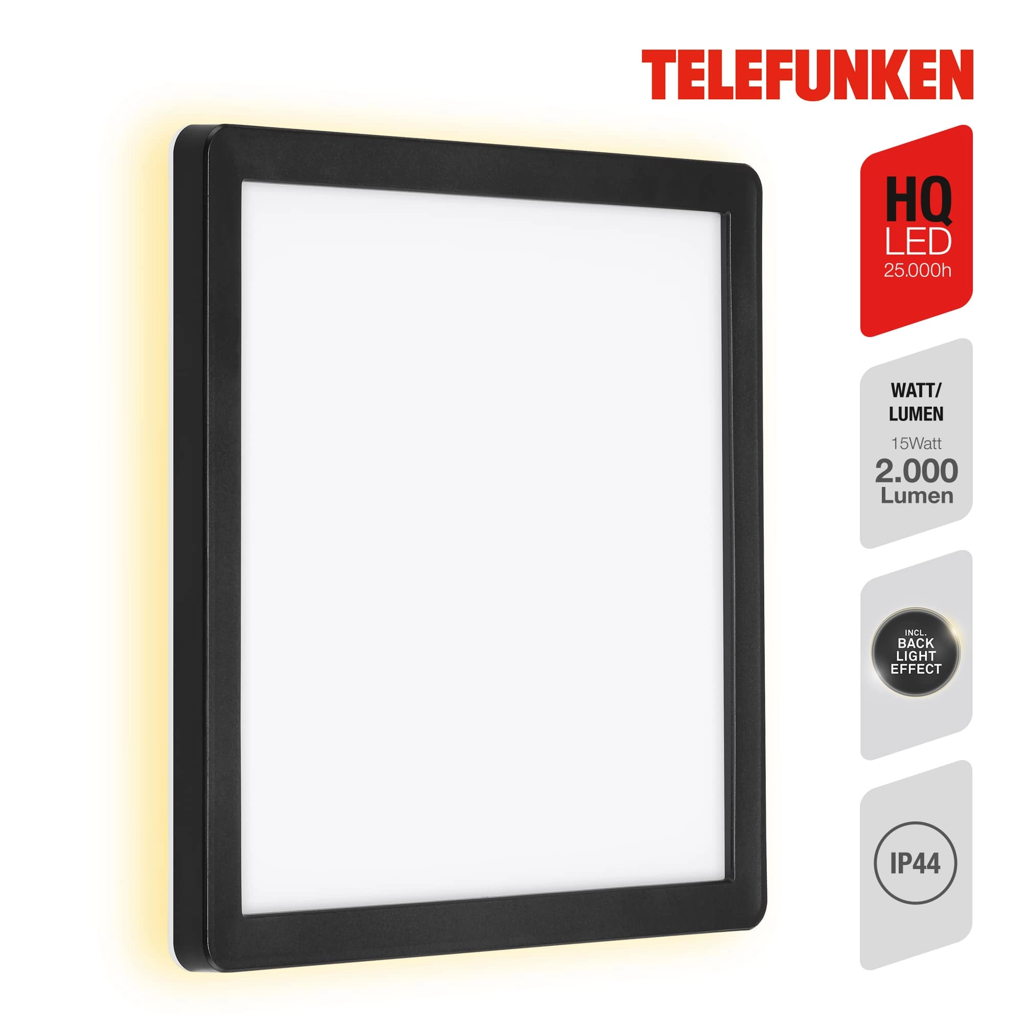 TELEFUNKEN LED Außenwandleuchte, 25 cm, 15 W, Schwarz