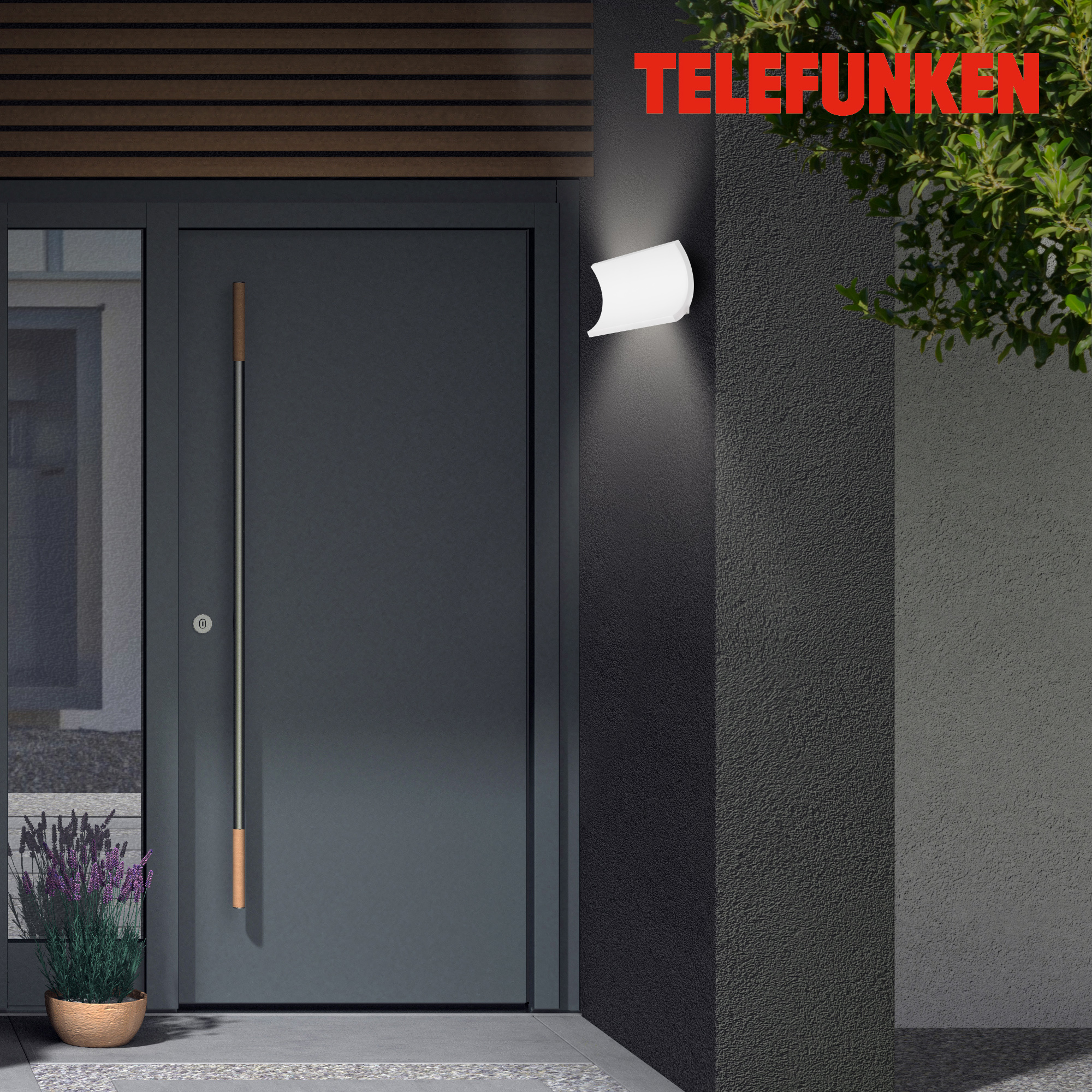 TELEFUNKEN LED Außenwandleuchte, 19,7 cm, 12 W, Weiß