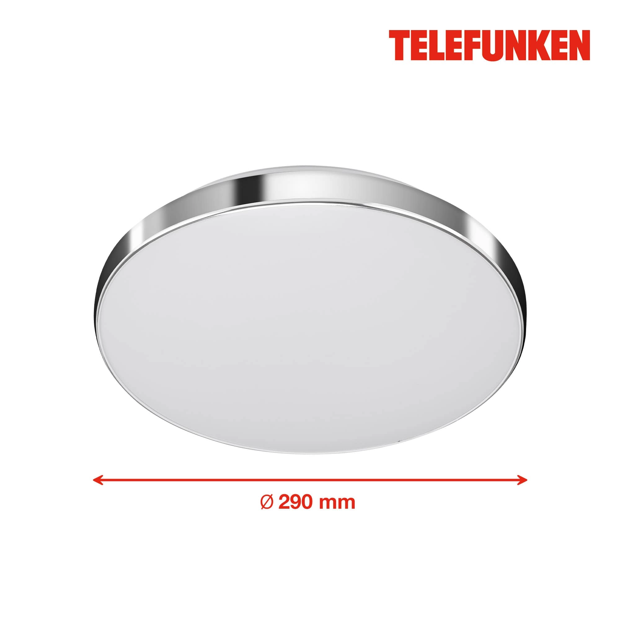 TELEFUNKEN Sensor LED Deckenleuchte, Ø 29 cm, 16 W, Weiß-Chrom