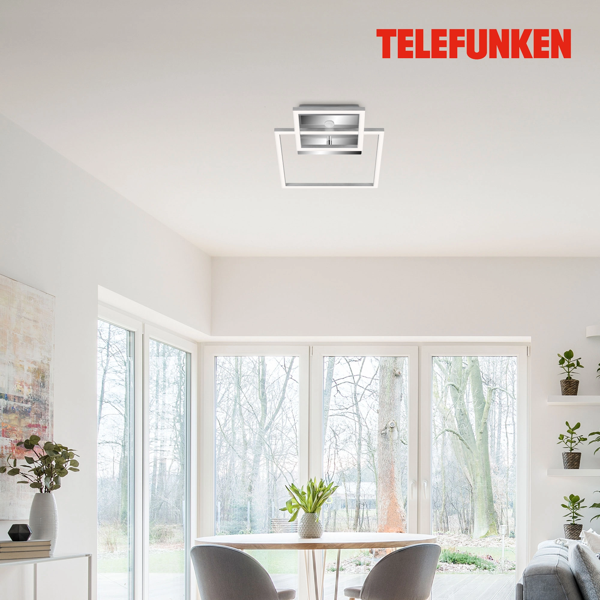 TELEFUNKEN Sensor LED Deckenleuchte, 35,8 cm, 17 W, Chrom-Alu