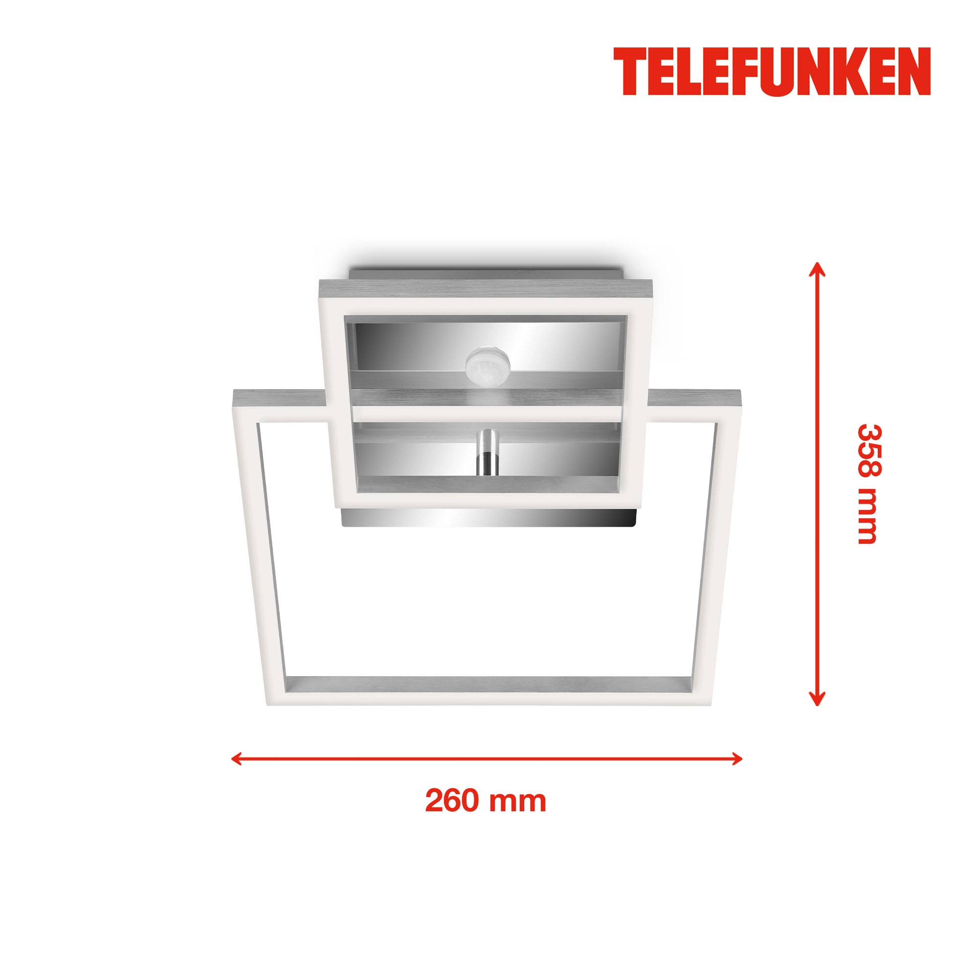 TELEFUNKEN Sensor LED Deckenleuchte, 35,8 cm, 17 W, Chrom-Alu