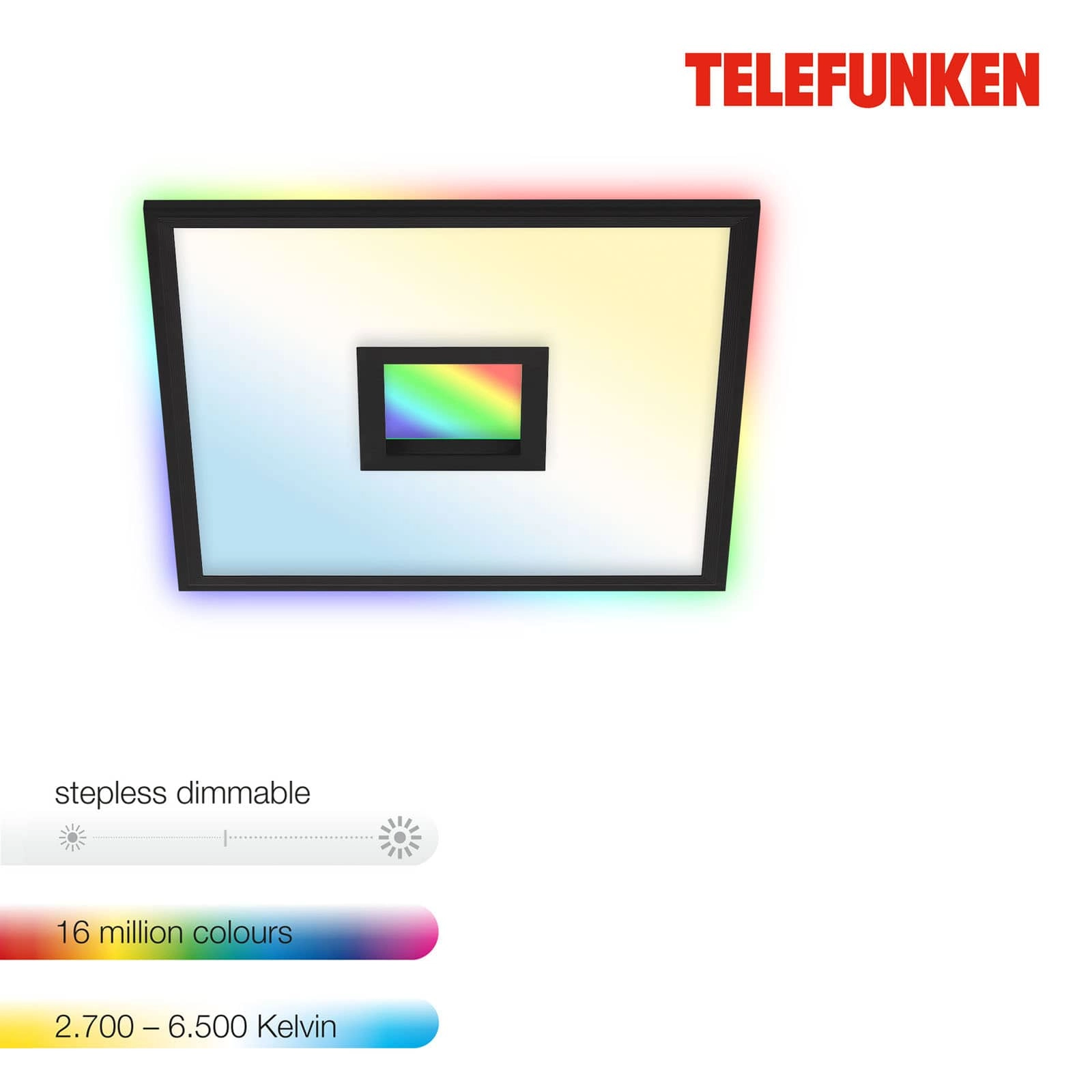 TELEFUNKEN LED Panel, Memory, Fernbedienung, RGB, Timer, Backlight