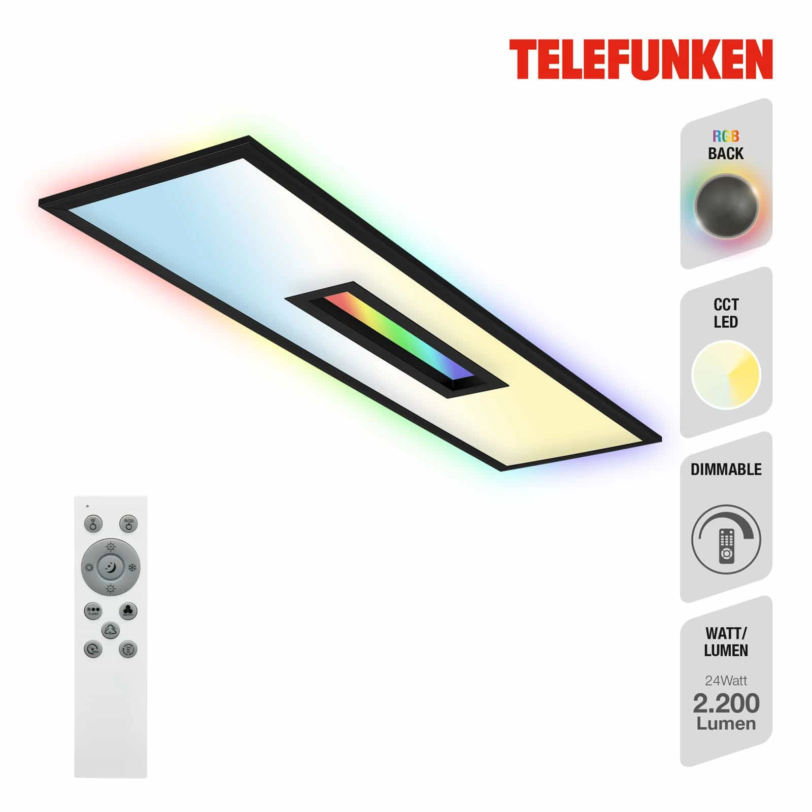 TELEFUNKEN LED Panel, Memory, Fernbedienung, RGB, Timer, Backlight