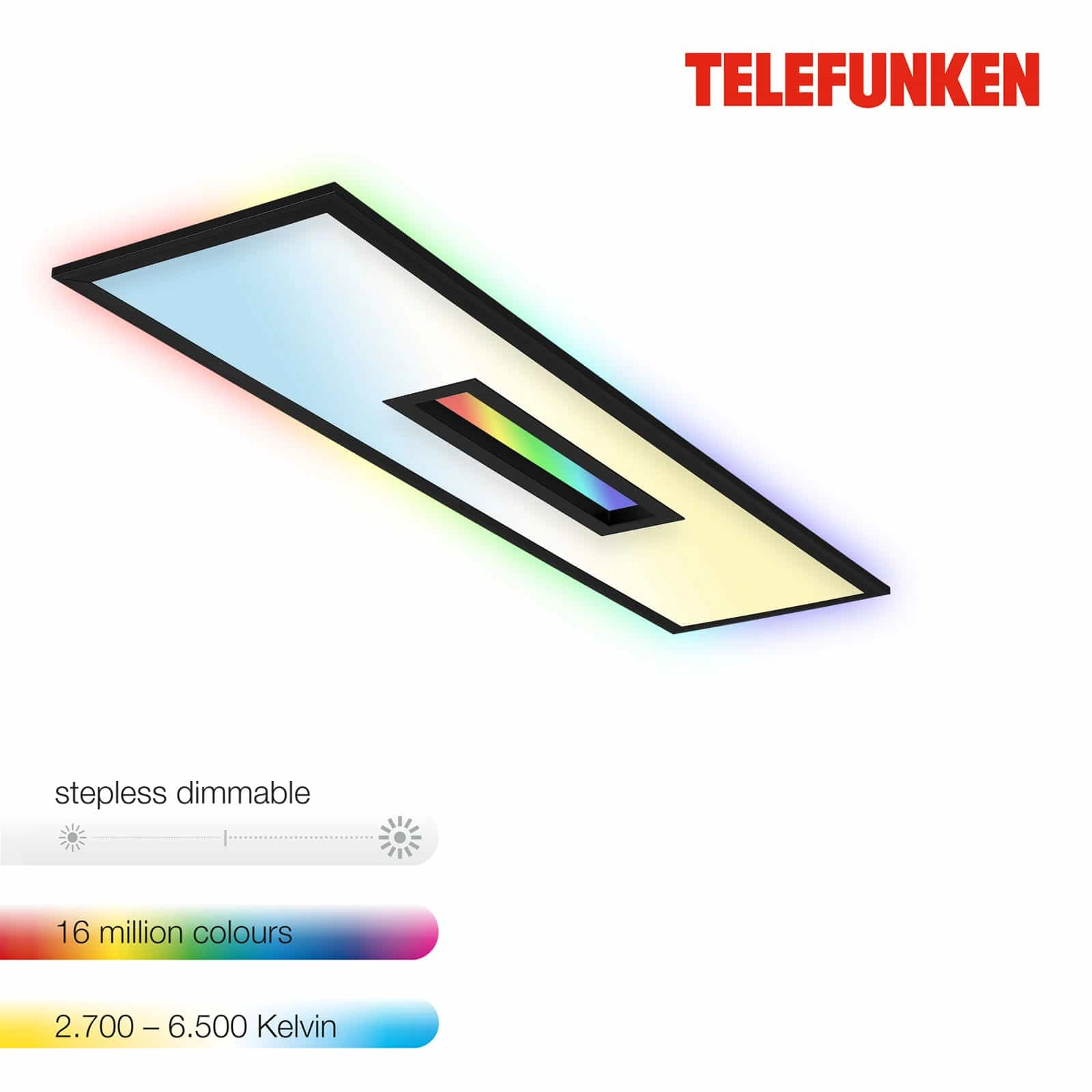 TELEFUNKEN LED Panel, Memory, Fernbedienung, RGB, Timer, Backlight
