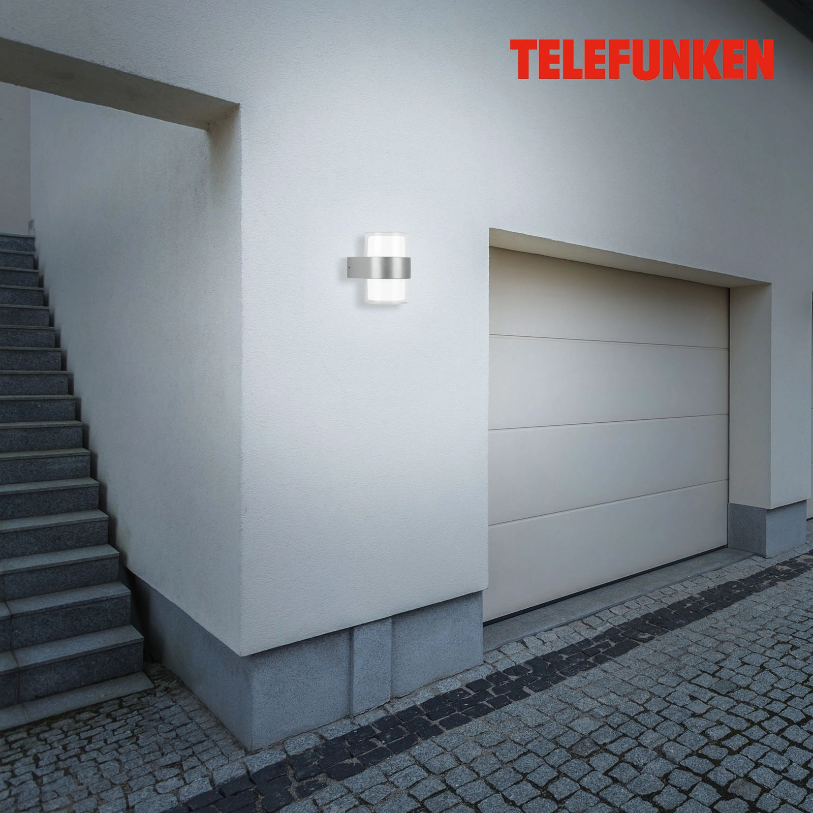 LED Außenleuchte, silber, 2xLED/8W
