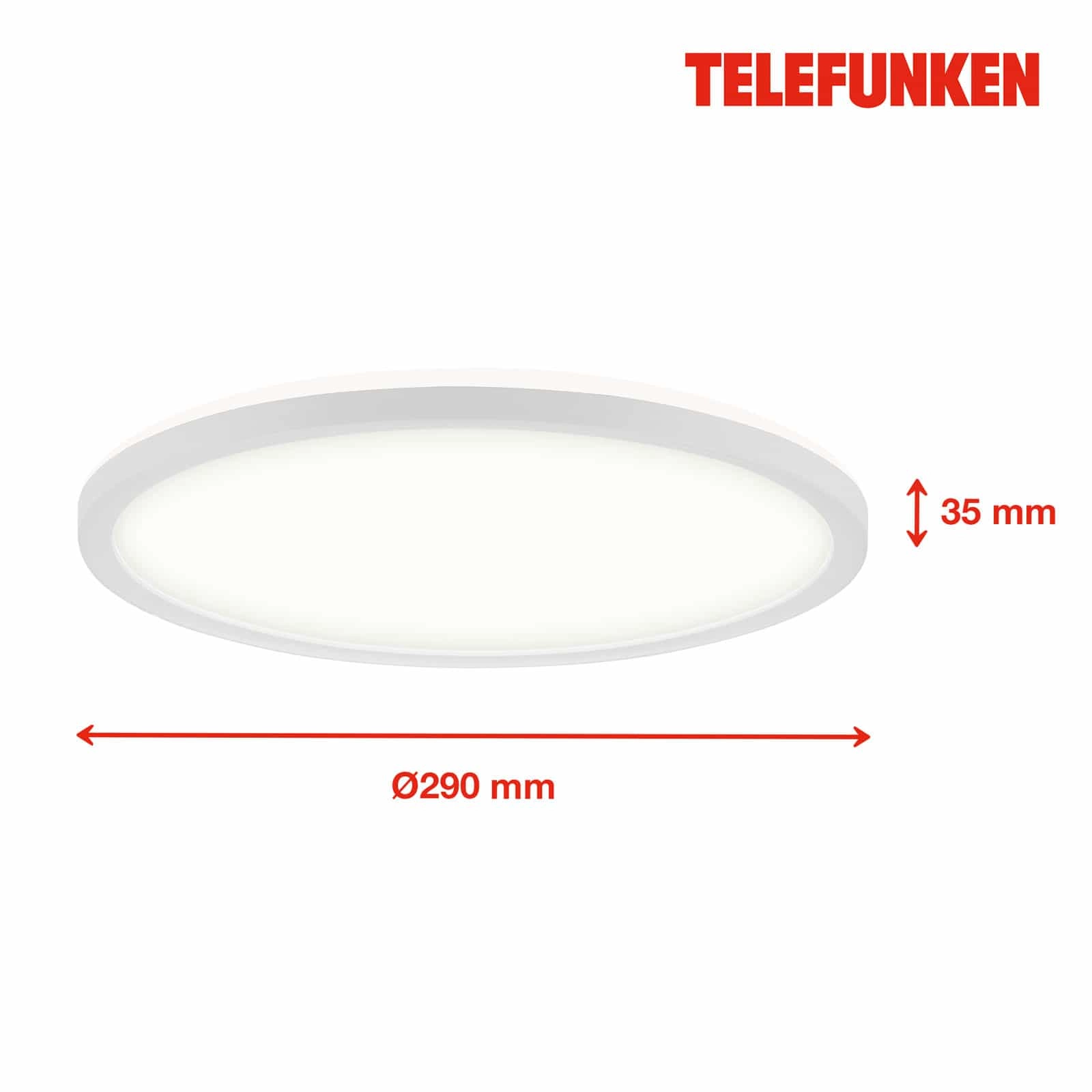 LED Bad-Deckenleuchte, Ø29 cm, 1x LED, 18 W, 2400 lm, weiß