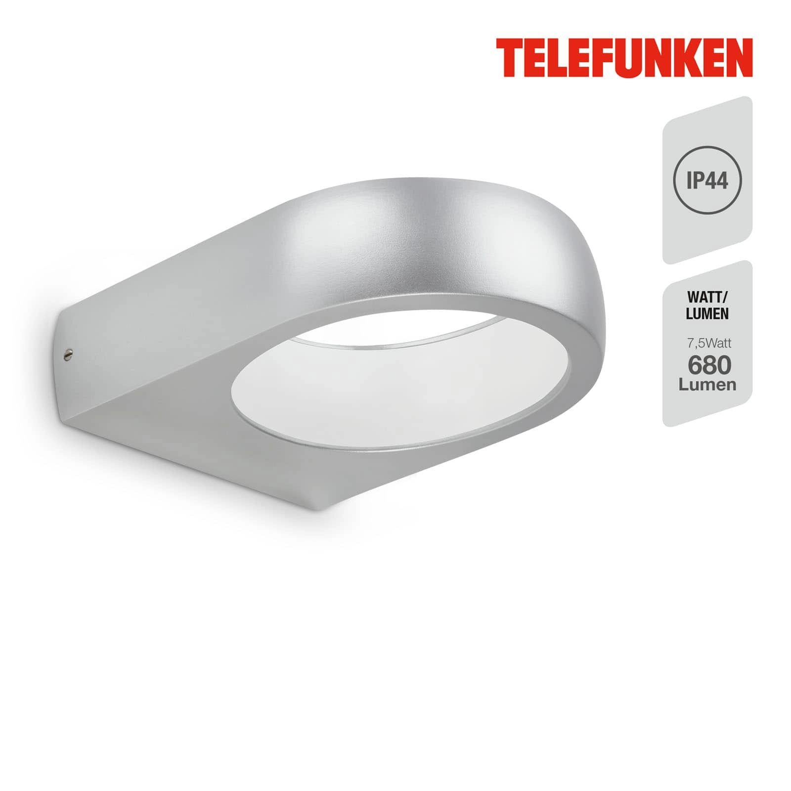 LED Außenleuchte, silber, 1xLED/6,5W