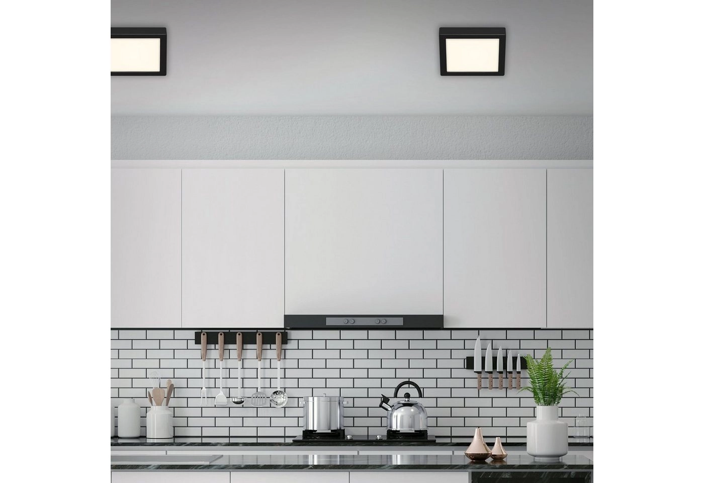 LED Deckenleuchte, 22,5 cm, 16,5 W, Schwarz