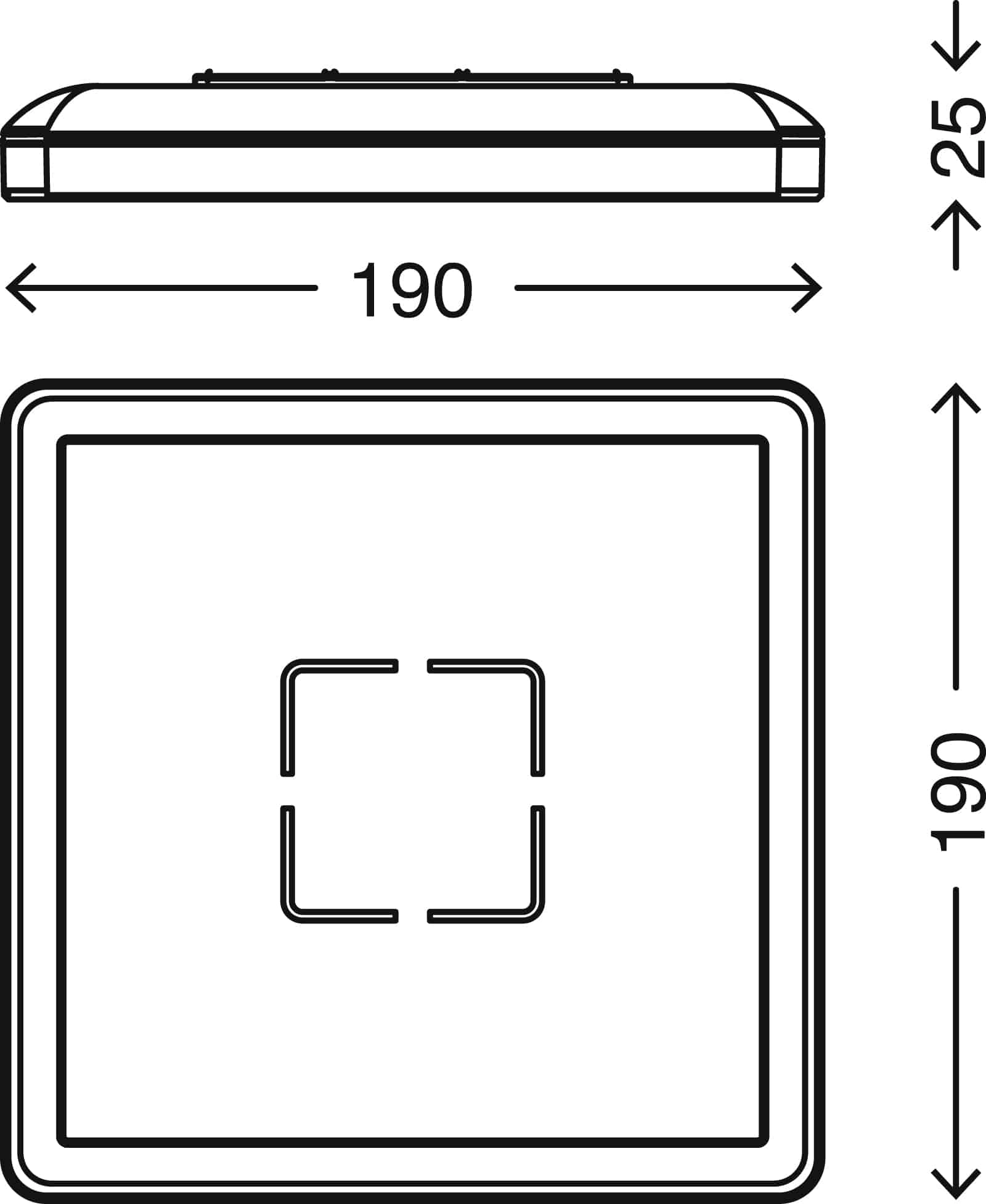 Slim LED Panel, 19 cm, 1400 LUMEN, 12 WATT, Silber