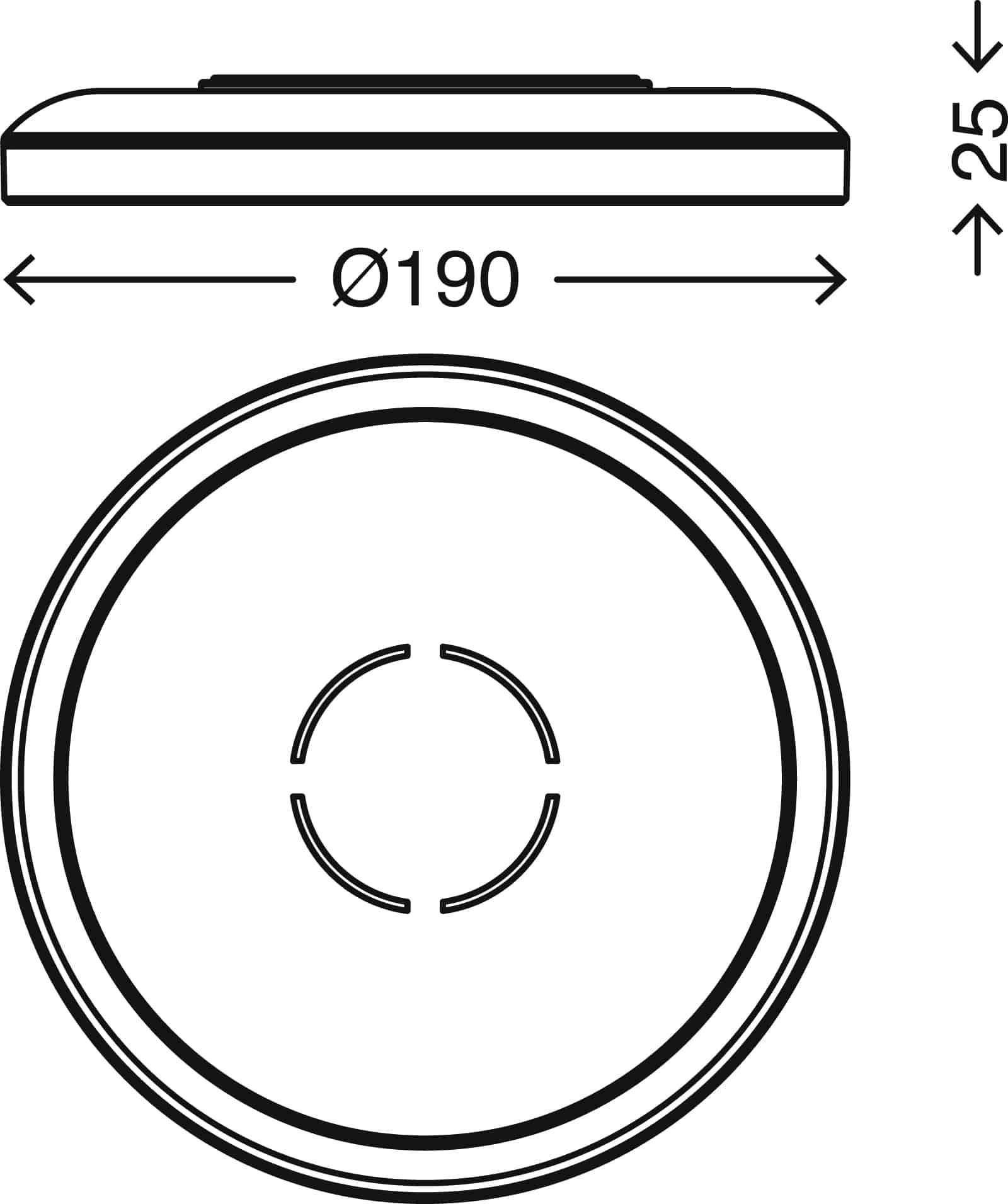 Slim LED Panel, Ø 19 cm, 1400 LUMEN, 12 WATT, Silber