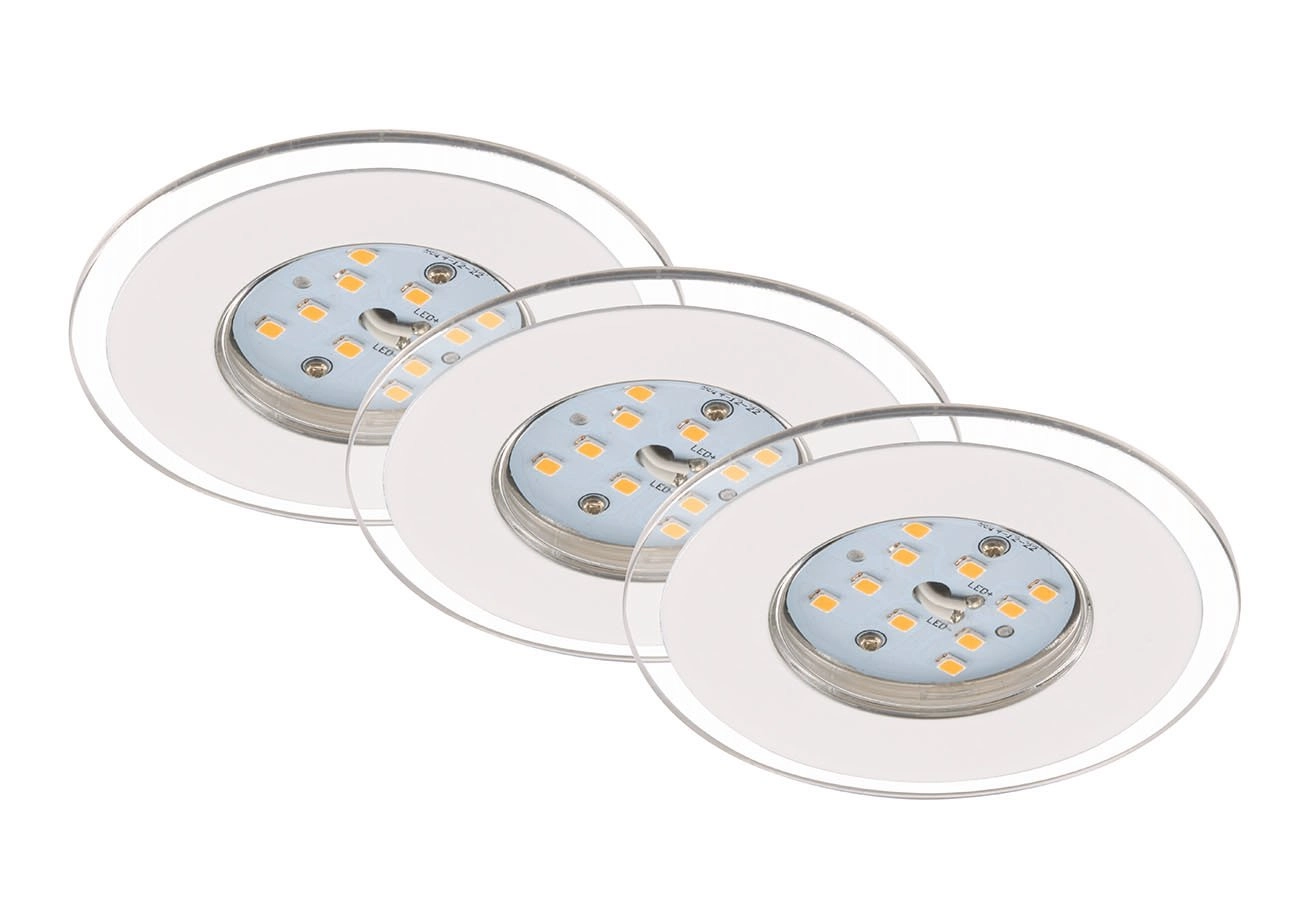 3er Set LED Einbauleuchte, Ø 8 cm, 4,5 W, Weiß