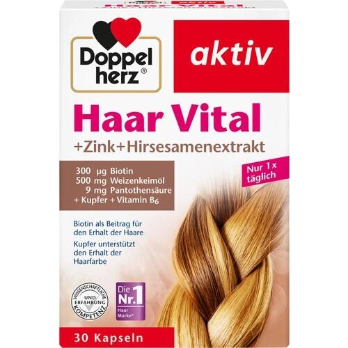 DOPPELHERZ Haar Vital+Zink+Hirseextrakt Kapseln 30 St.