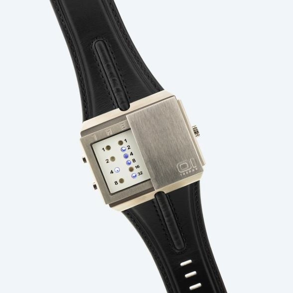 The One Binäruhr "Slider" silberfarben