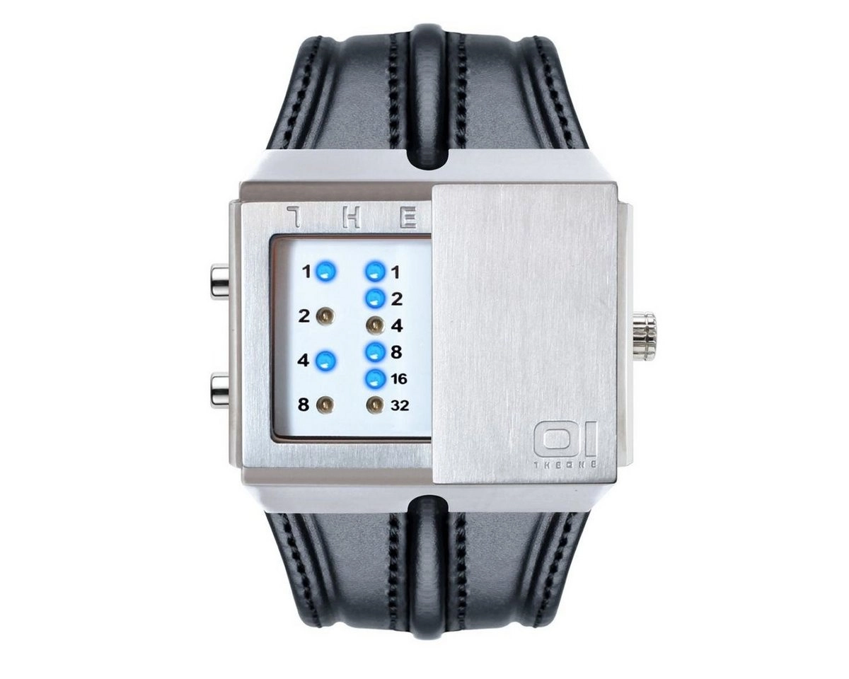 The One Binäruhr "Slider" silberfarben