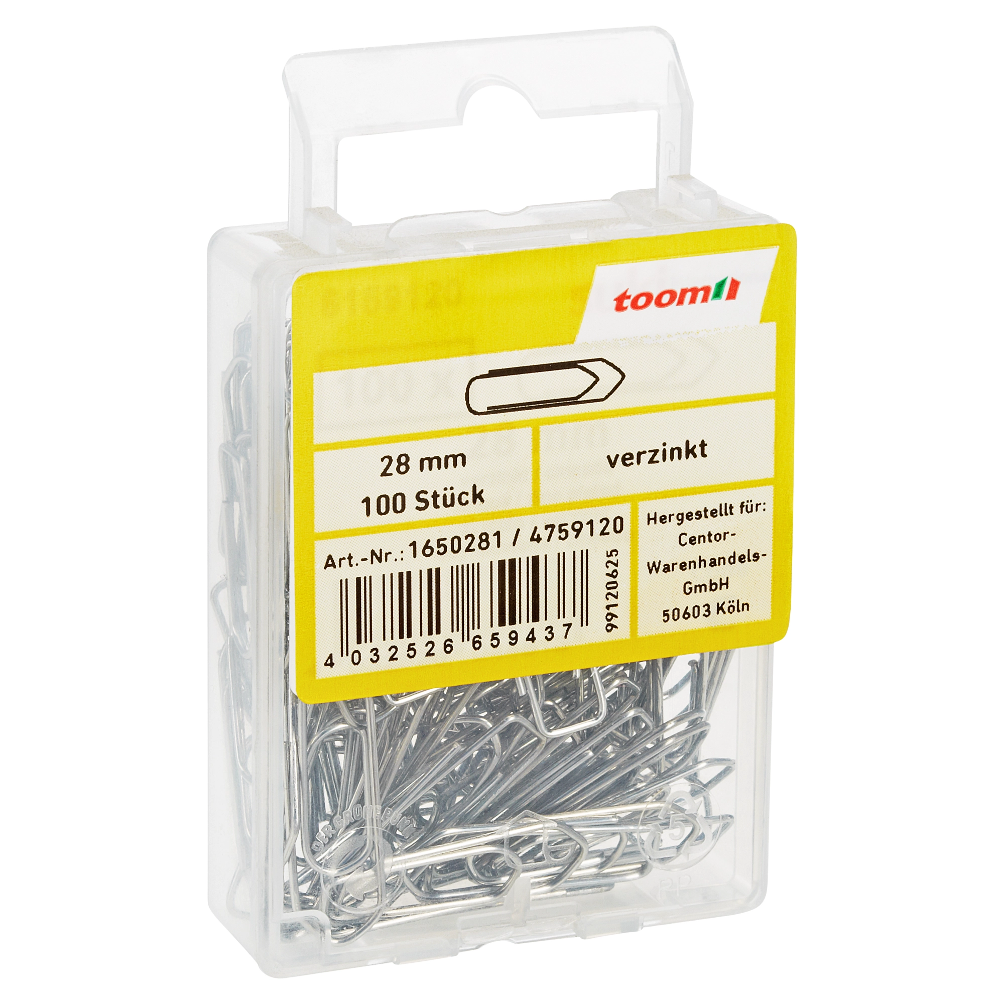toom Briefklammern 28 mm 100 Stück
