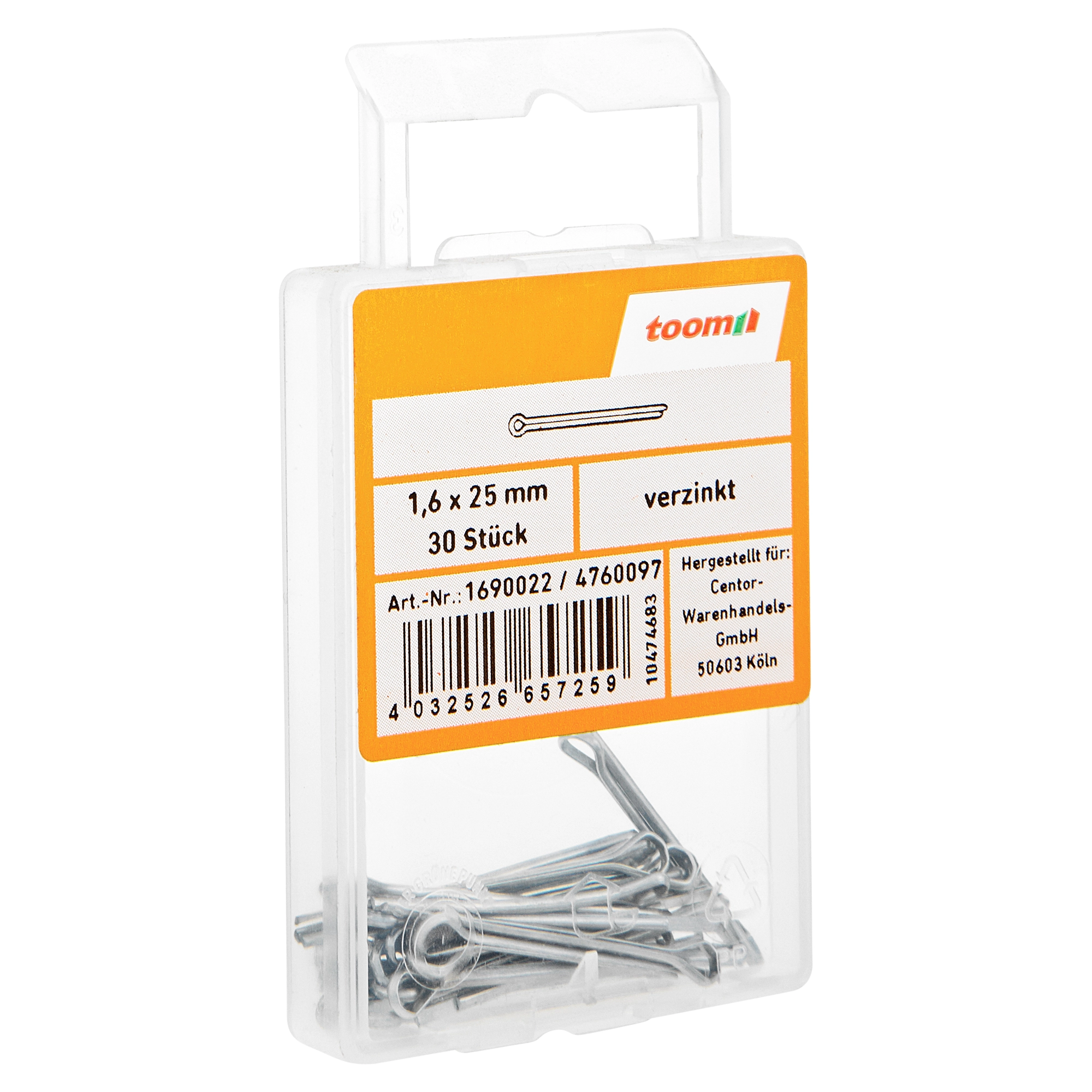 toom Splinte verzinkt 1,6 x 25 mm, 30 Stück